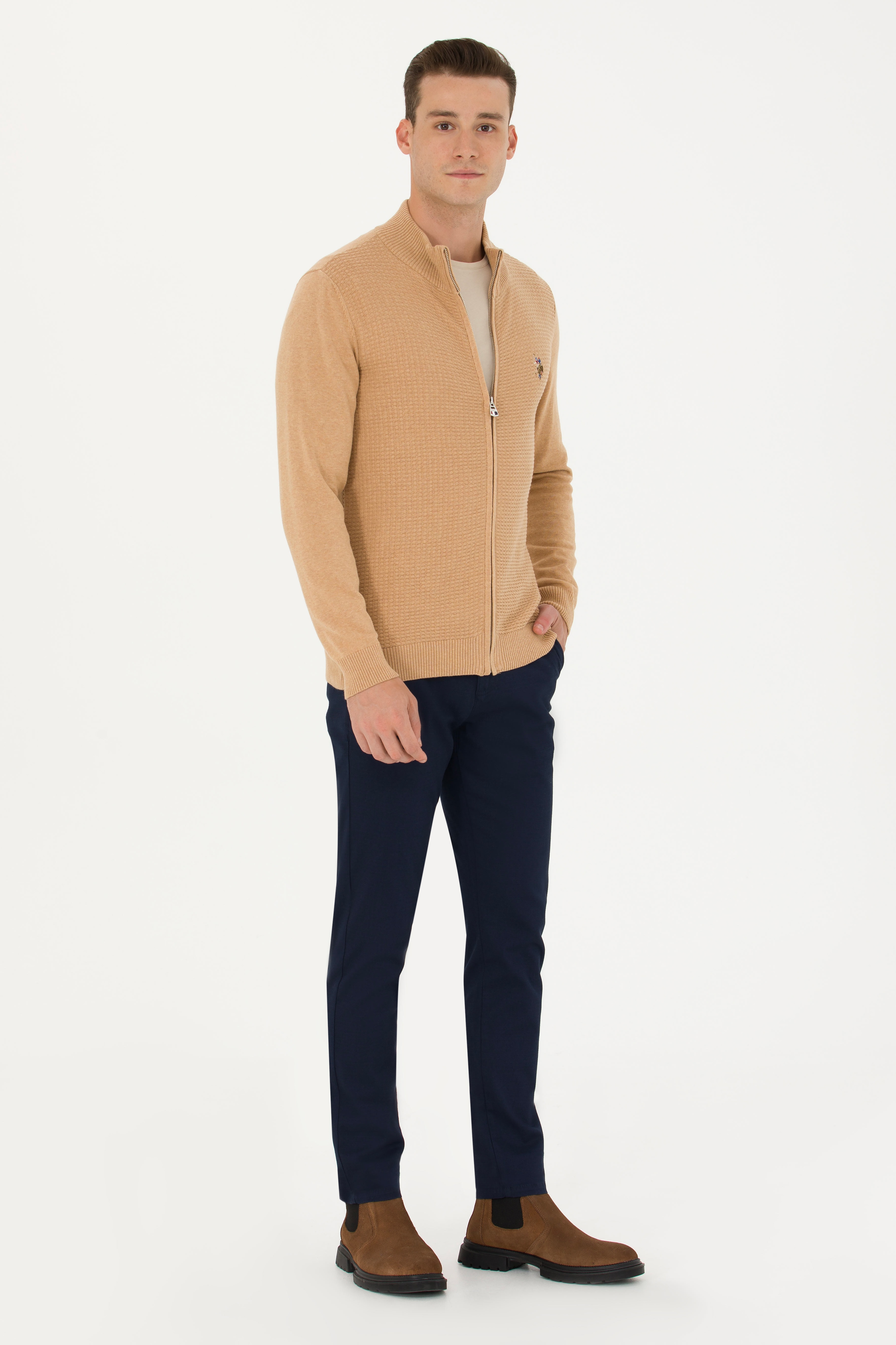 Erkek Slim Fit Lacivert Kanvas / Chino Pantolon