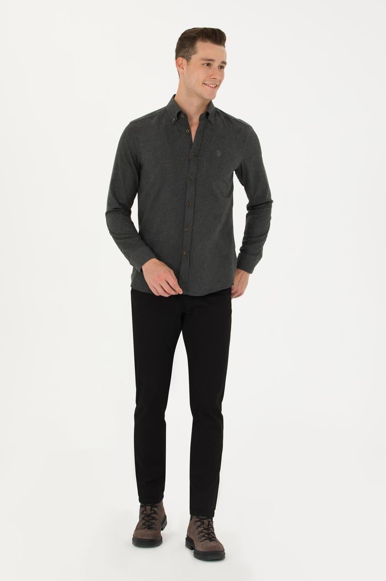 Erkek Siyah Kanvas / Chino Pantolon