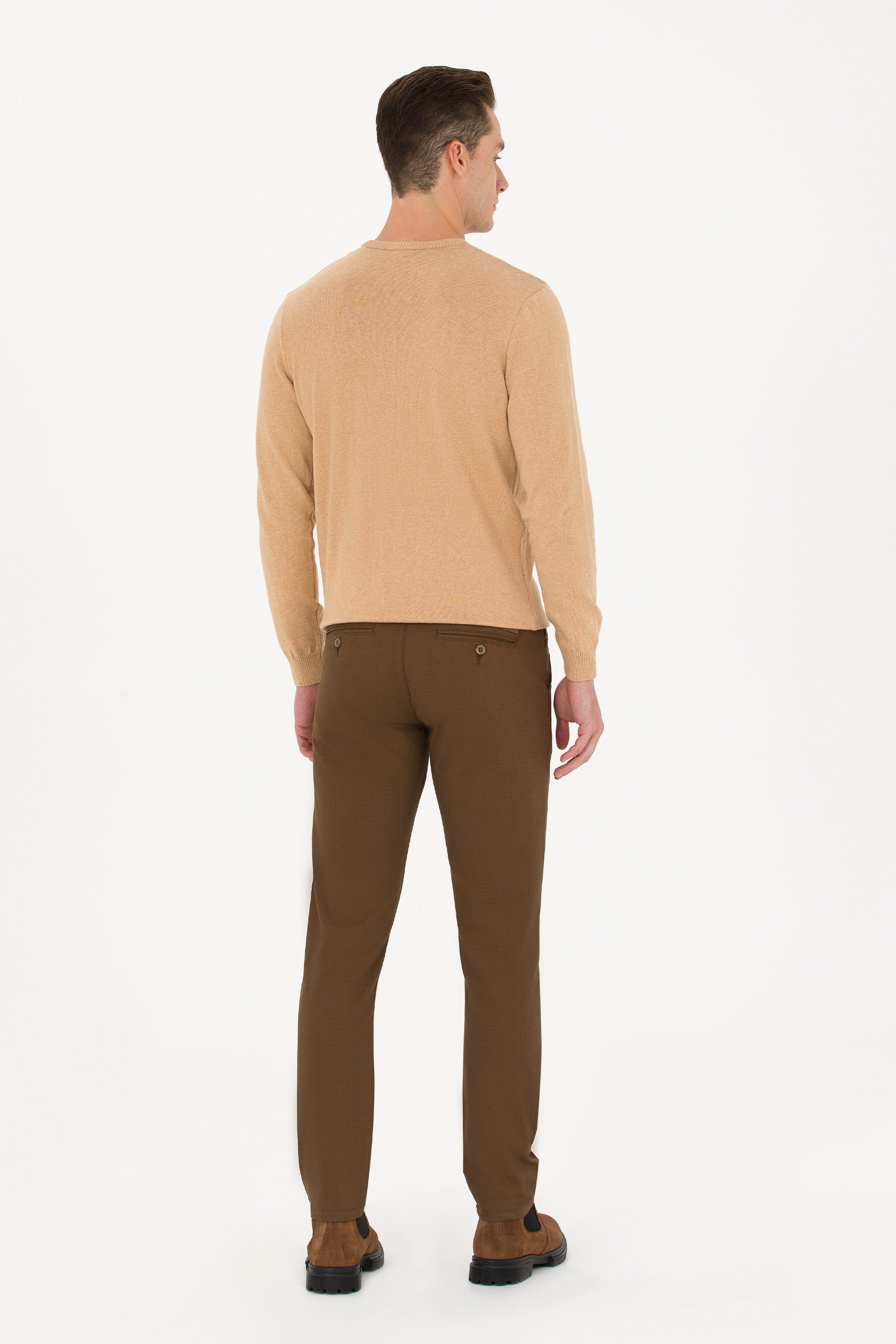 Erkek Slim Fit Coconut Kanvas / Chino Pantolon - Image 4