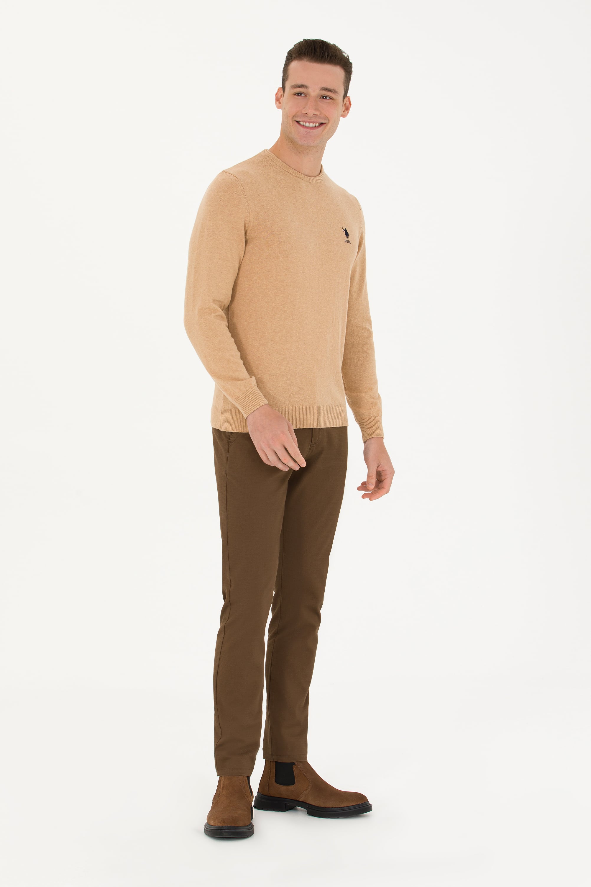 Erkek Slim Fit Coconut Kanvas / Chino Pantolon