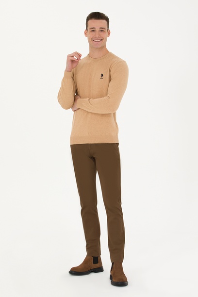 Erkek Slim Fit Coconut Kanvas / Chino Pantolon