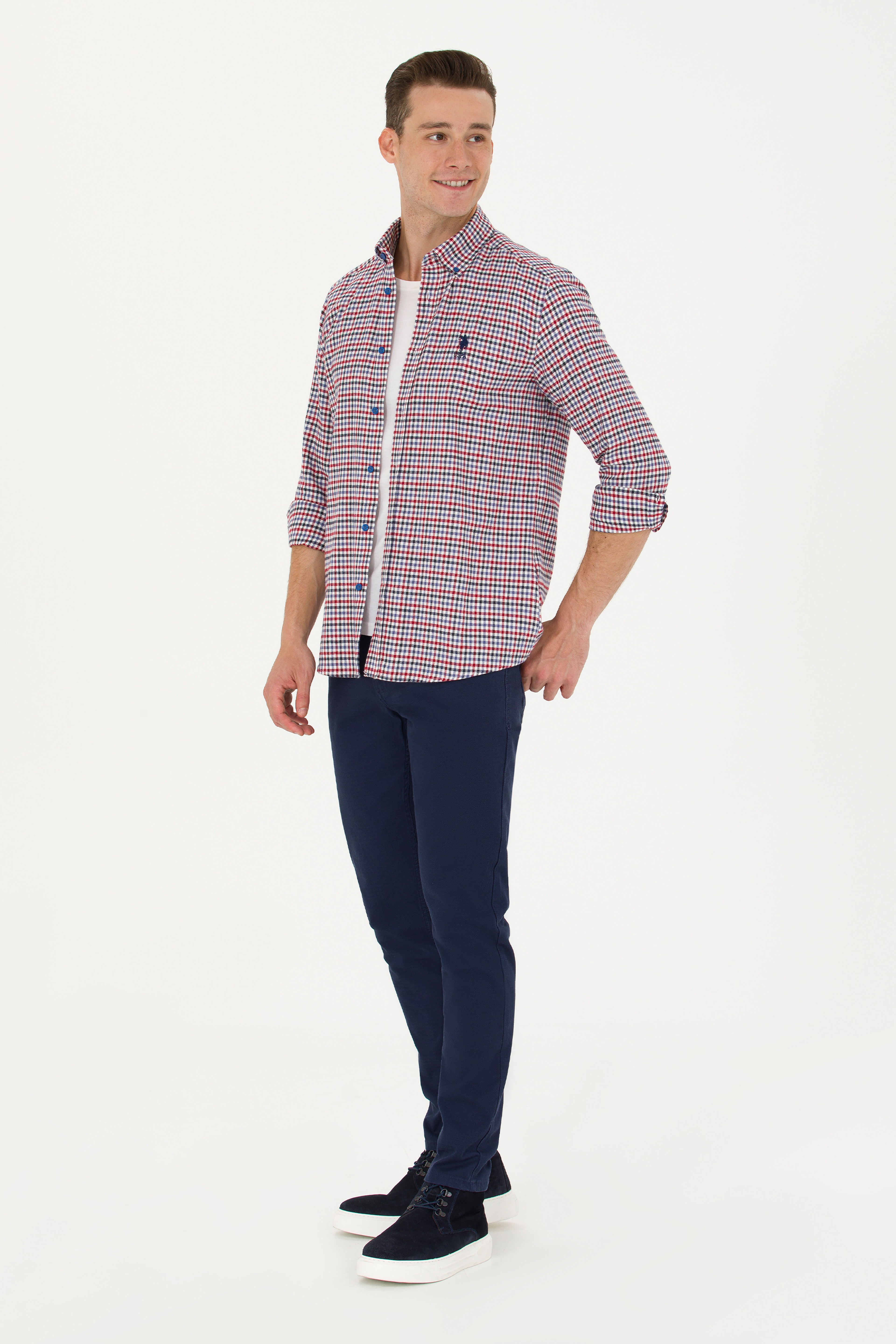 Erkek Slim Fit Lacivert Kanvas / Chino Pantolon - Image 3