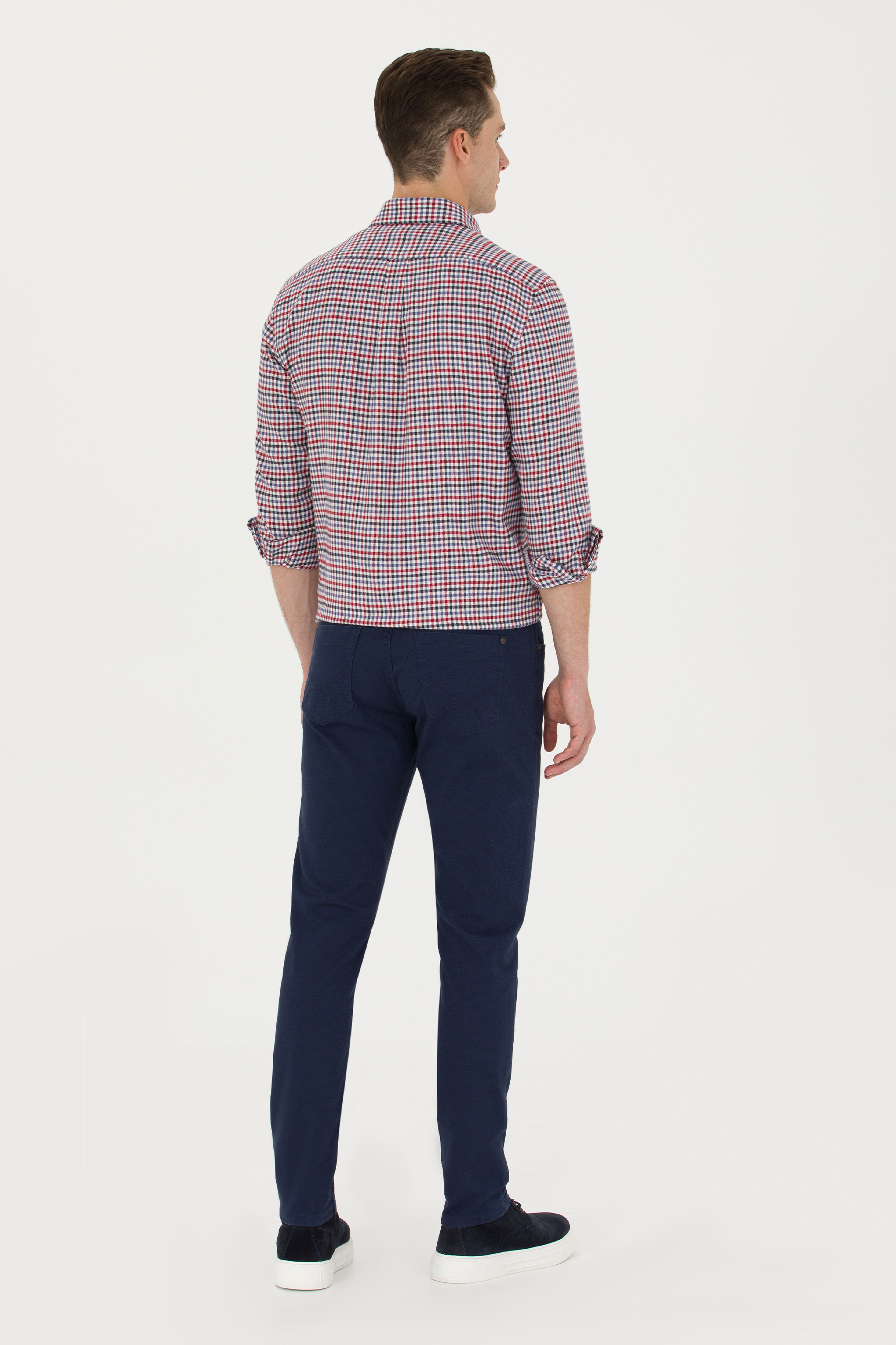 Erkek Slim Fit Lacivert Kanvas / Chino Pantolon