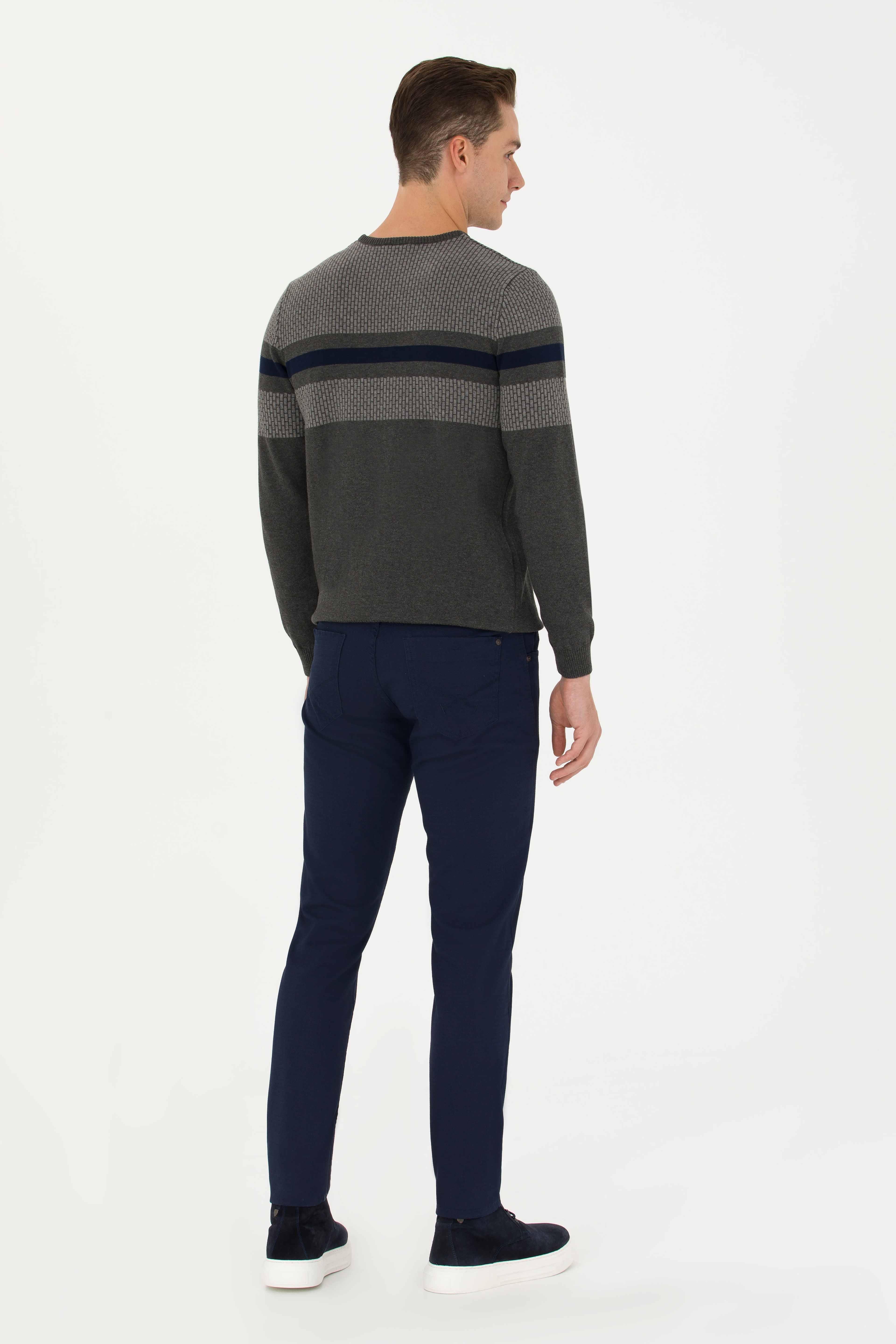 Erkek Slim Fit Lacivert Kanvas / Chino Pantolon