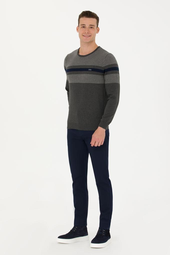 Erkek Lacivert Kanvas / Chino Pantolon