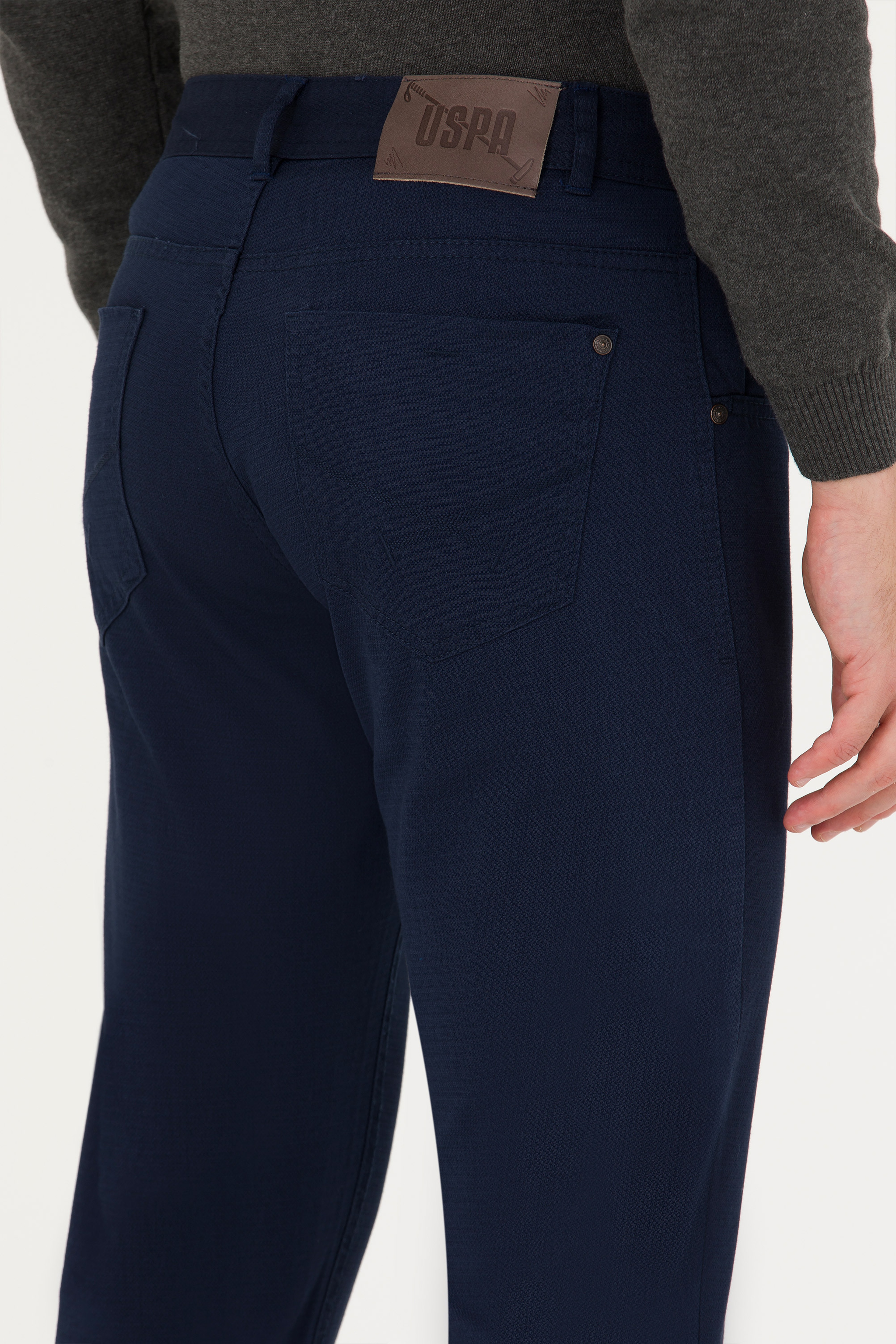 Erkek Slim Fit Lacivert Kanvas / Chino Pantolon - Image 7
