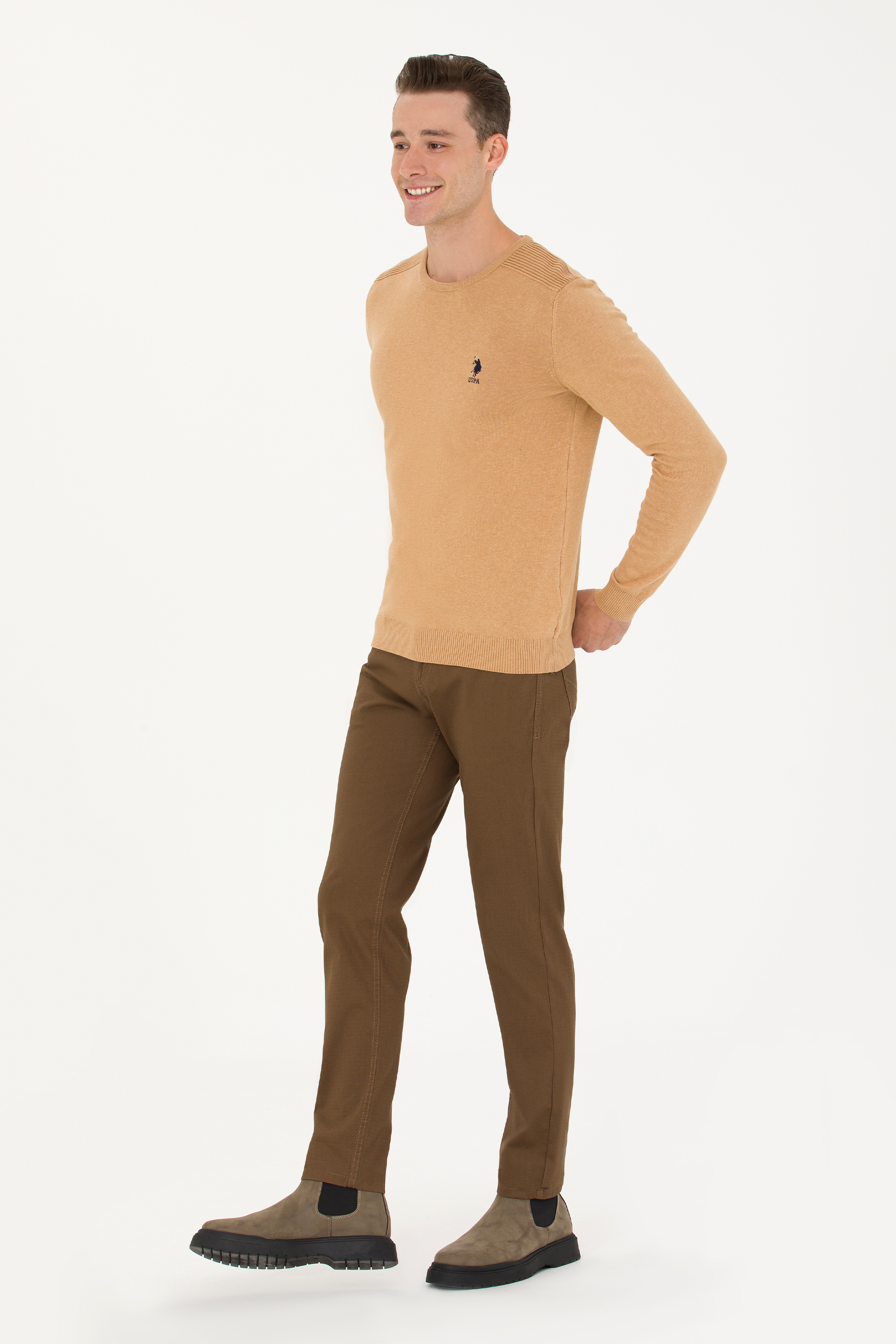 Erkek Slim Fit Coconut Kanvas Pantolon - Image 3