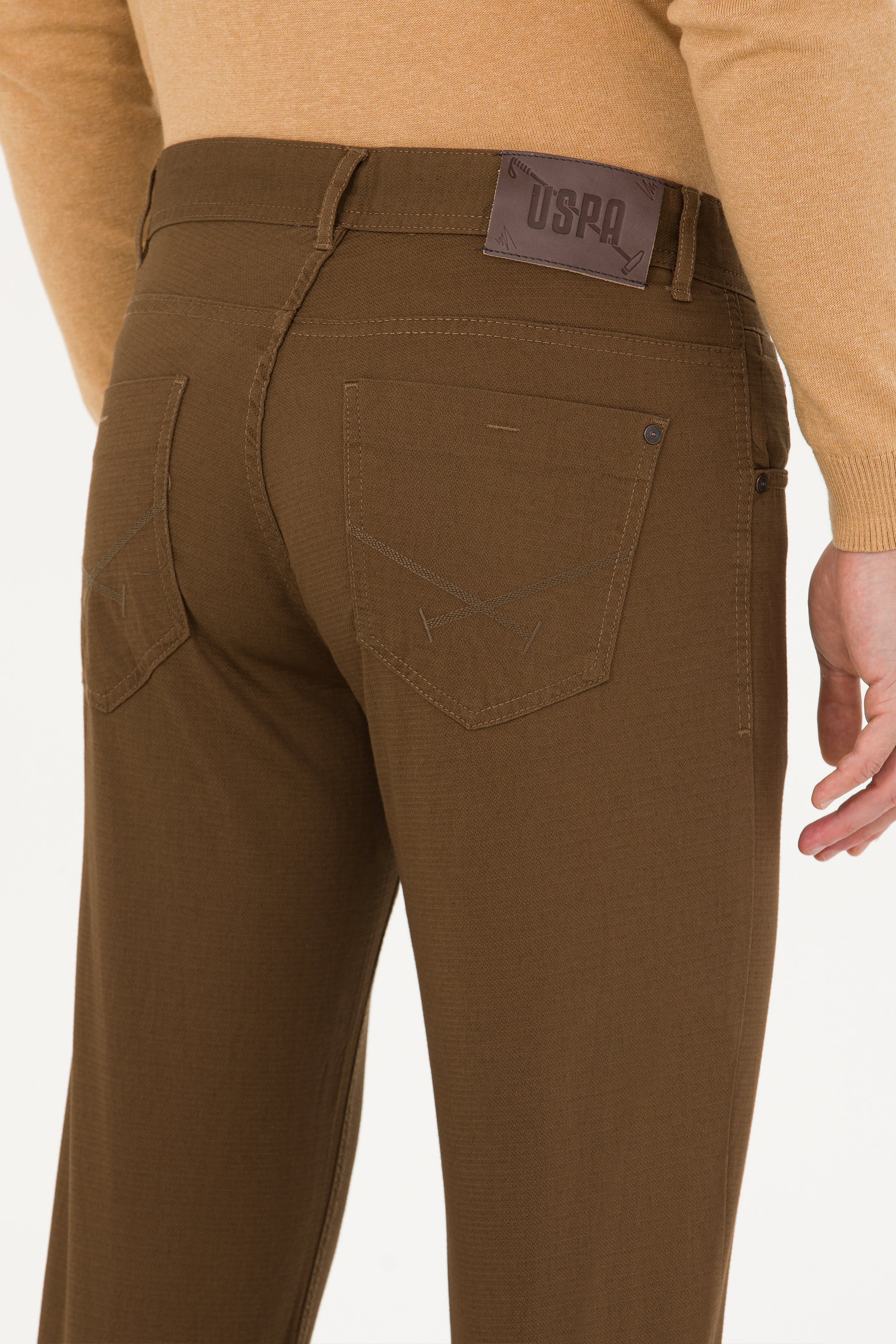 Erkek Slim Fit Coconut Kanvas Pantolon
