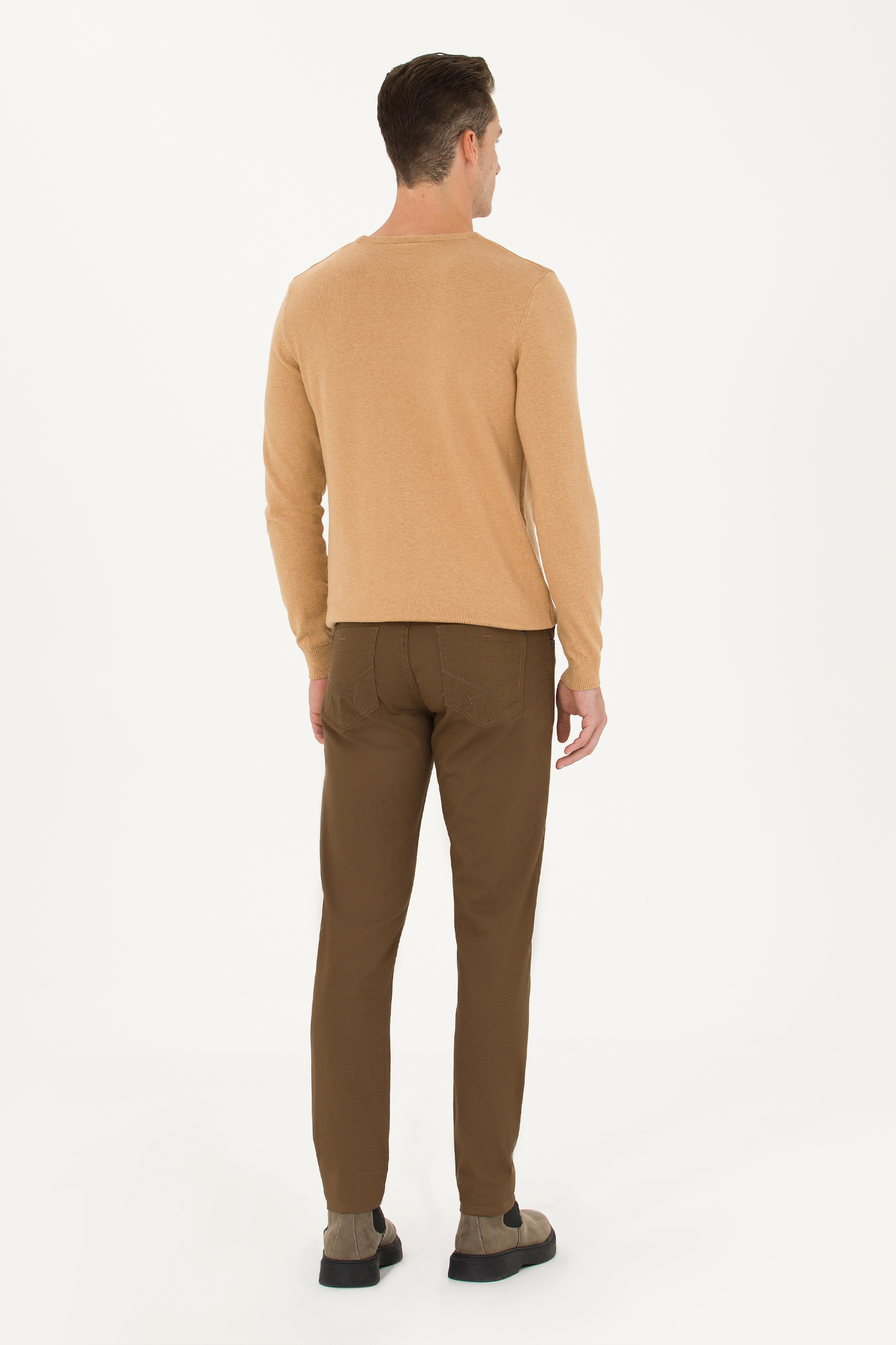 Erkek Slim Fit Coconut Kanvas Pantolon