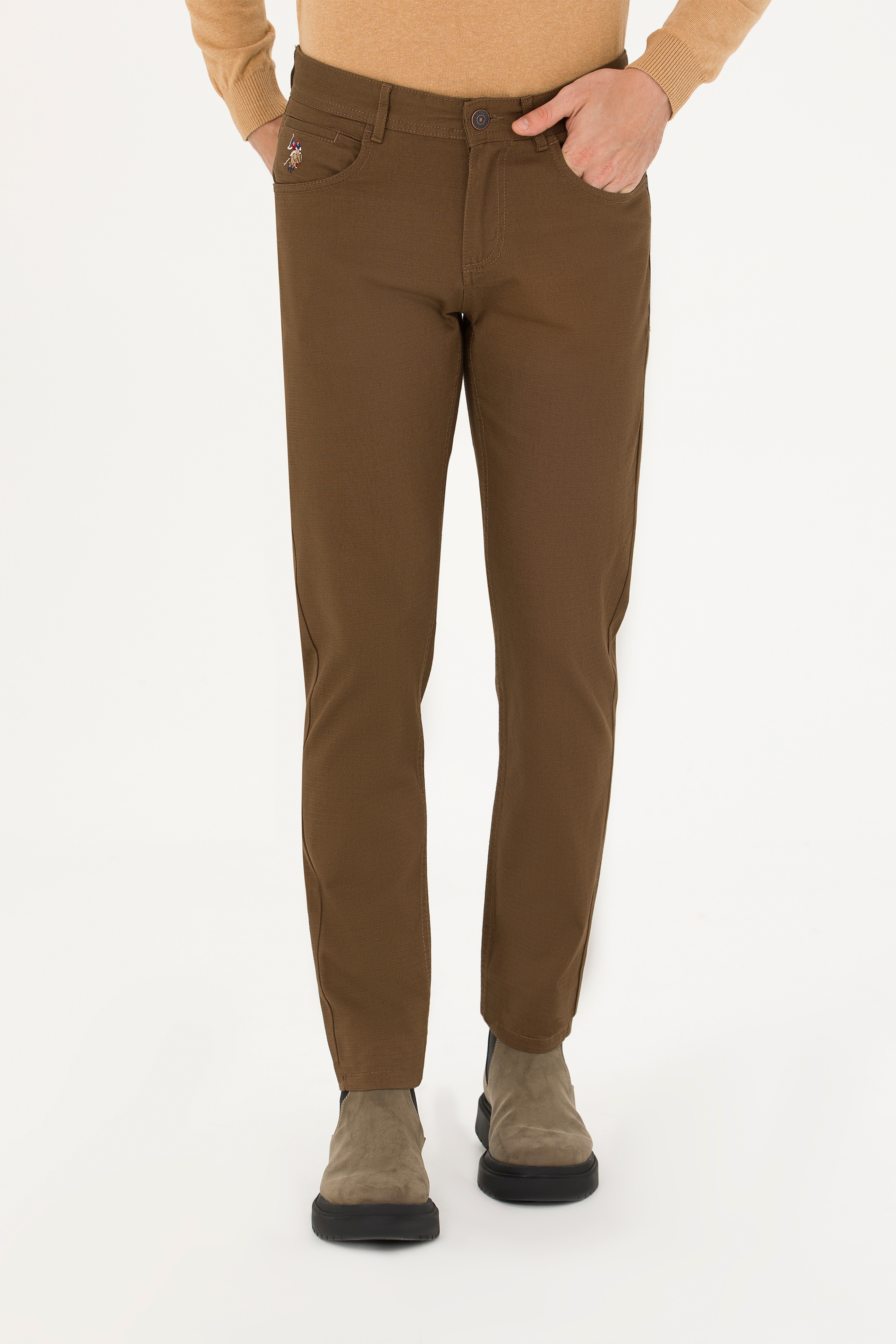 Erkek Slim Fit Coconut Kanvas Pantolon - Image 2