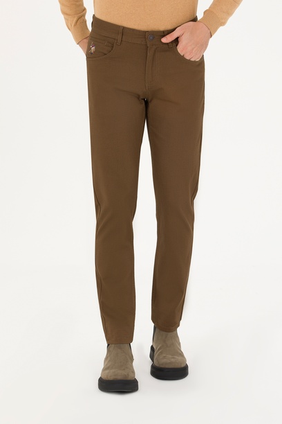 Erkek Slim Fit Coconut Kanvas Pantolon