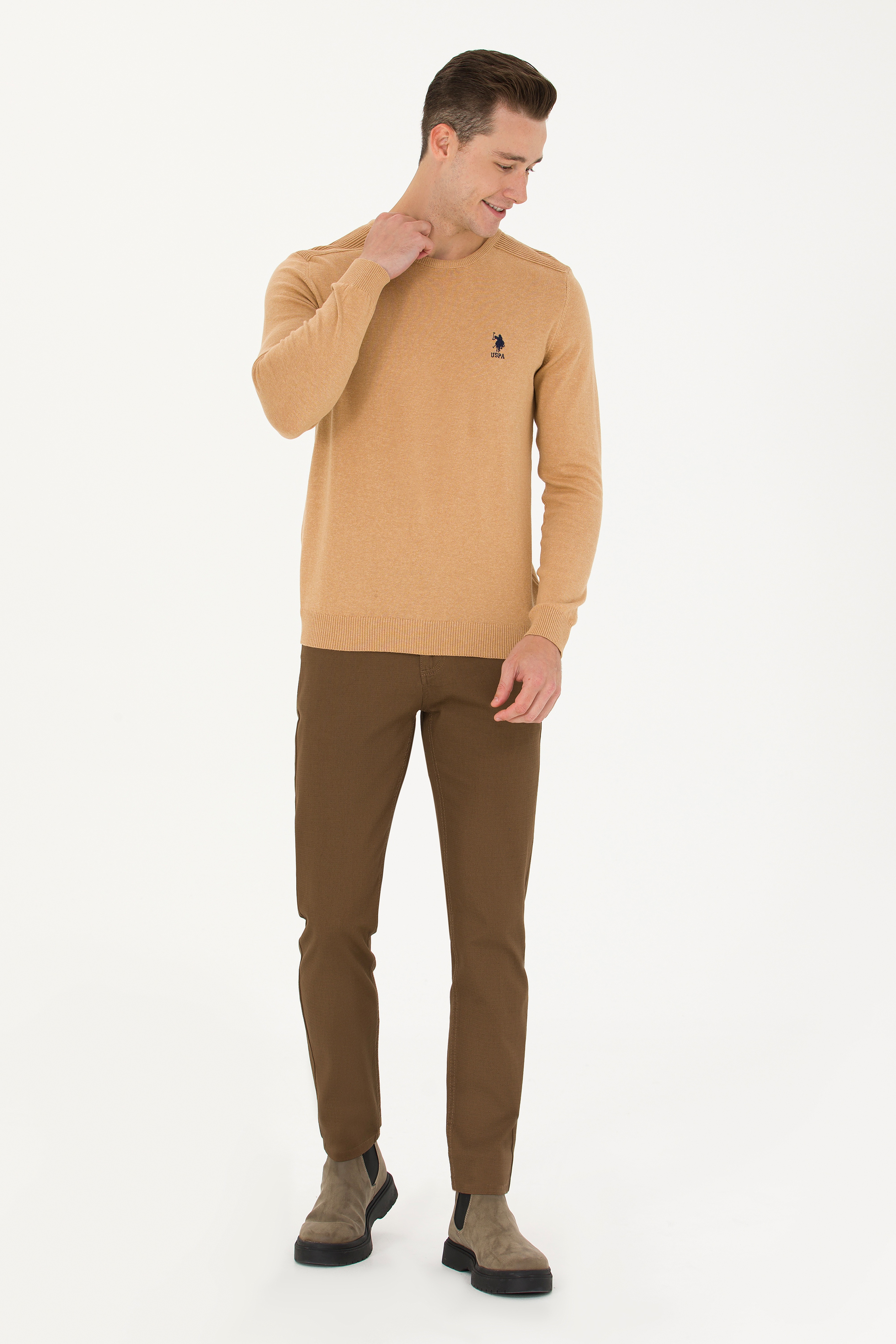 Erkek Slim Fit Coconut Kanvas Pantolon - Image 1