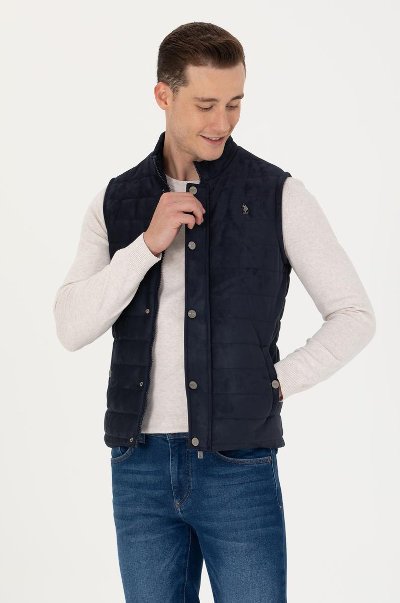 Erkek Lacivert Deri Ceket