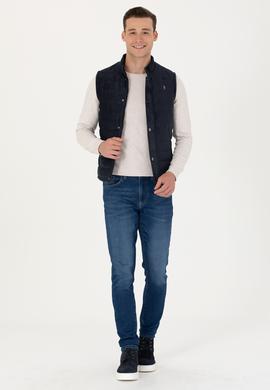 Erkek Lacivert Deri Ceket - 50278979011