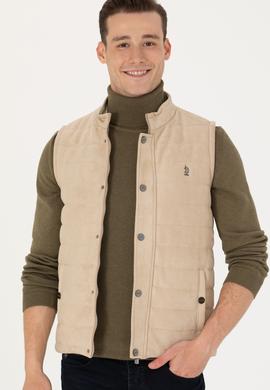 Erkek Bej Deri Ceket - 50278979020