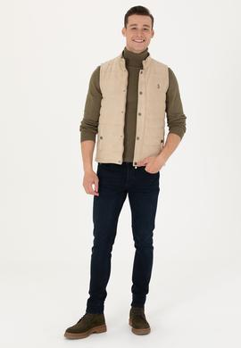 Erkek Bej Deri Ceket - 50278979020
