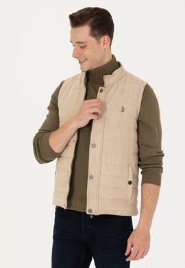 Erkek Bej Deri Ceket - 50278979020