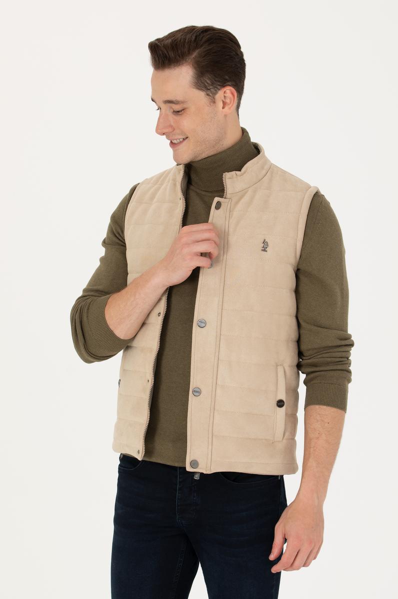 Erkek Bej Deri Ceket