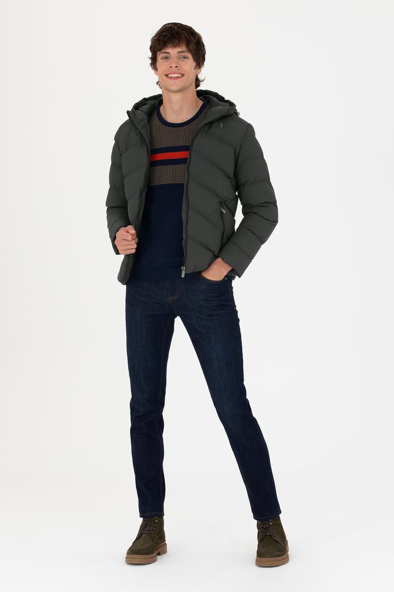 Erkek Haki Deri Ceket - 50278980011