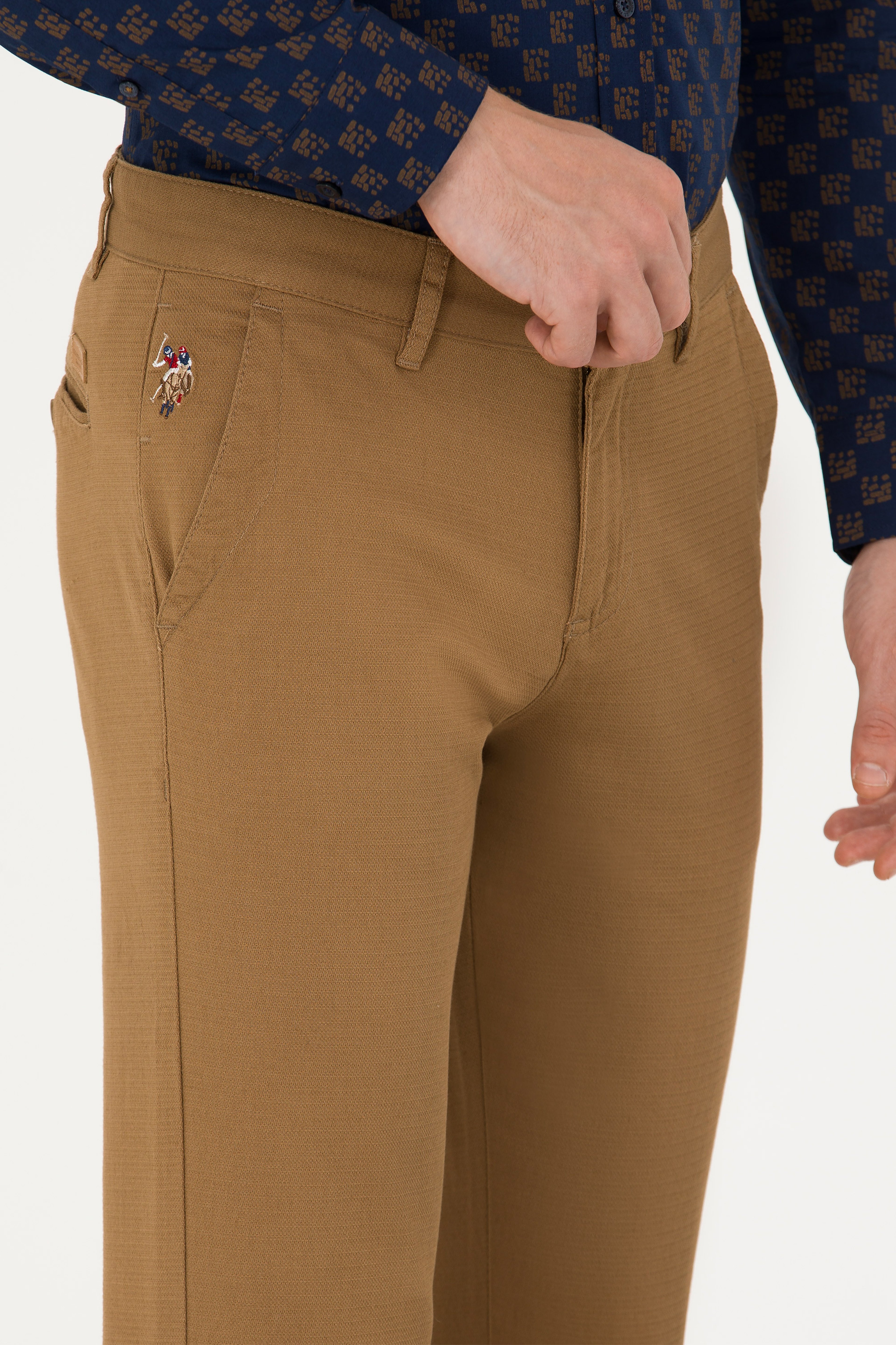 Erkek Slim Fit Camel Kanvas / Chino Pantolon - Image 5