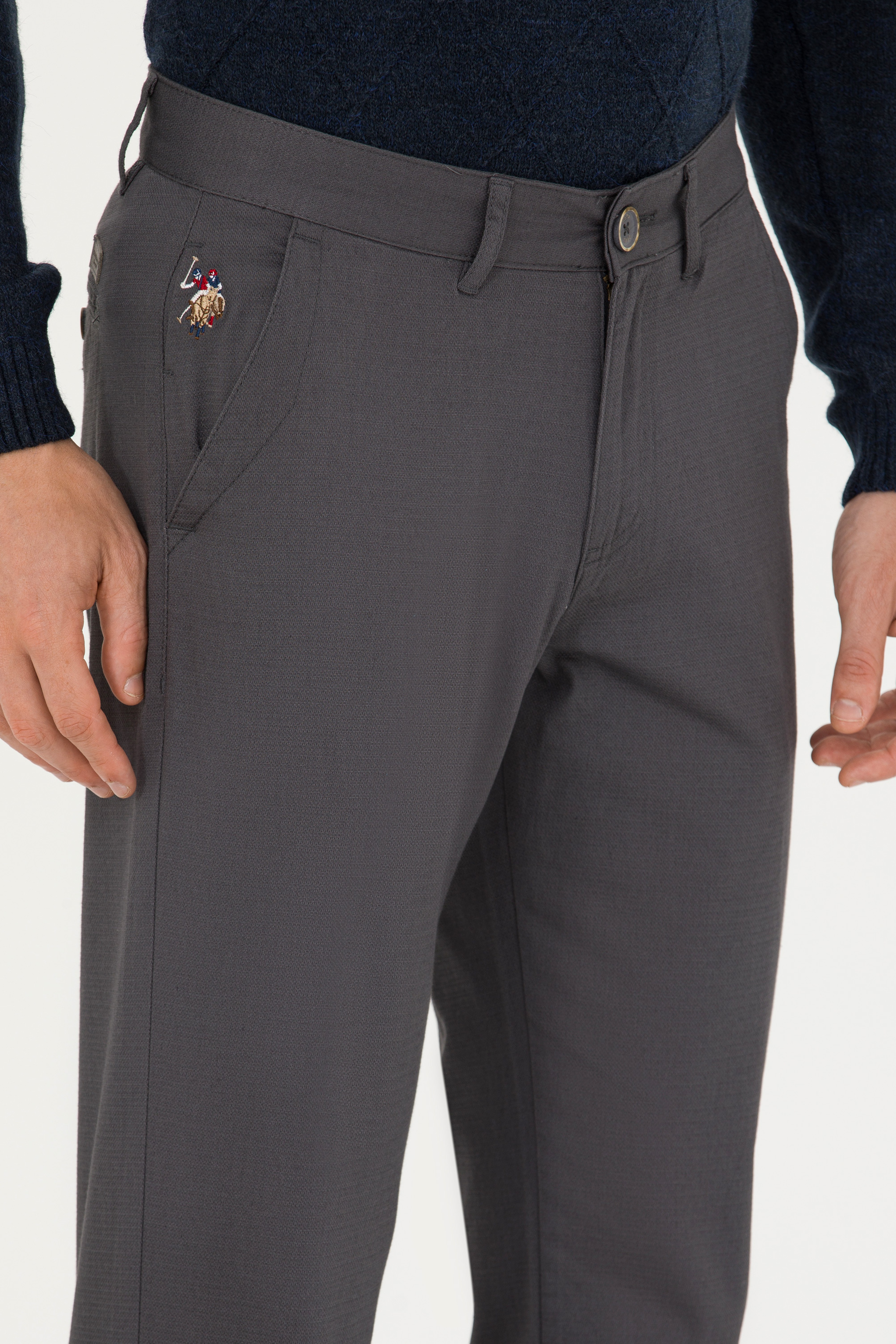 Erkek Regular Fit Antrasit Kanvas Pantolon