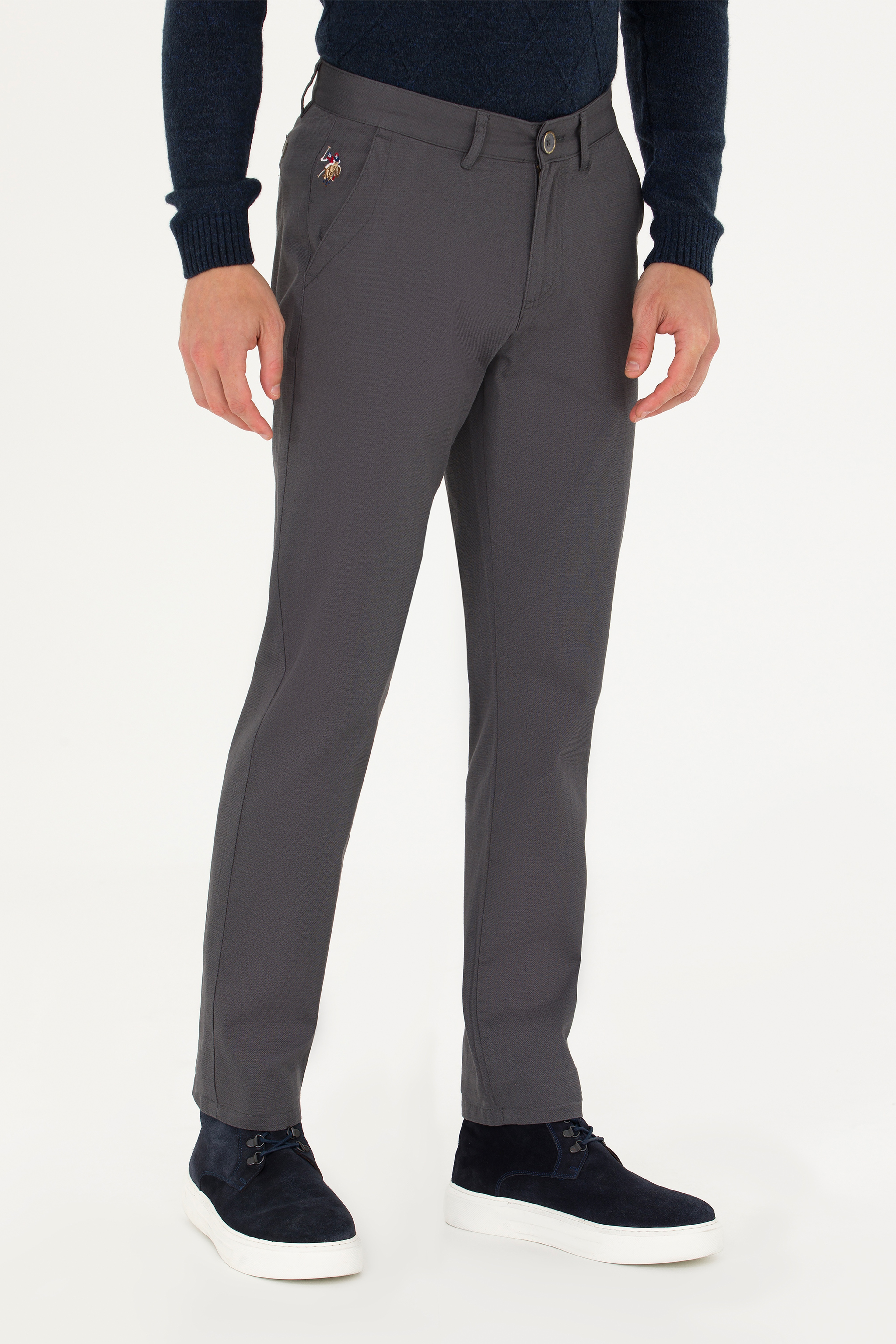 Erkek Regular Fit Antrasit Kanvas Pantolon