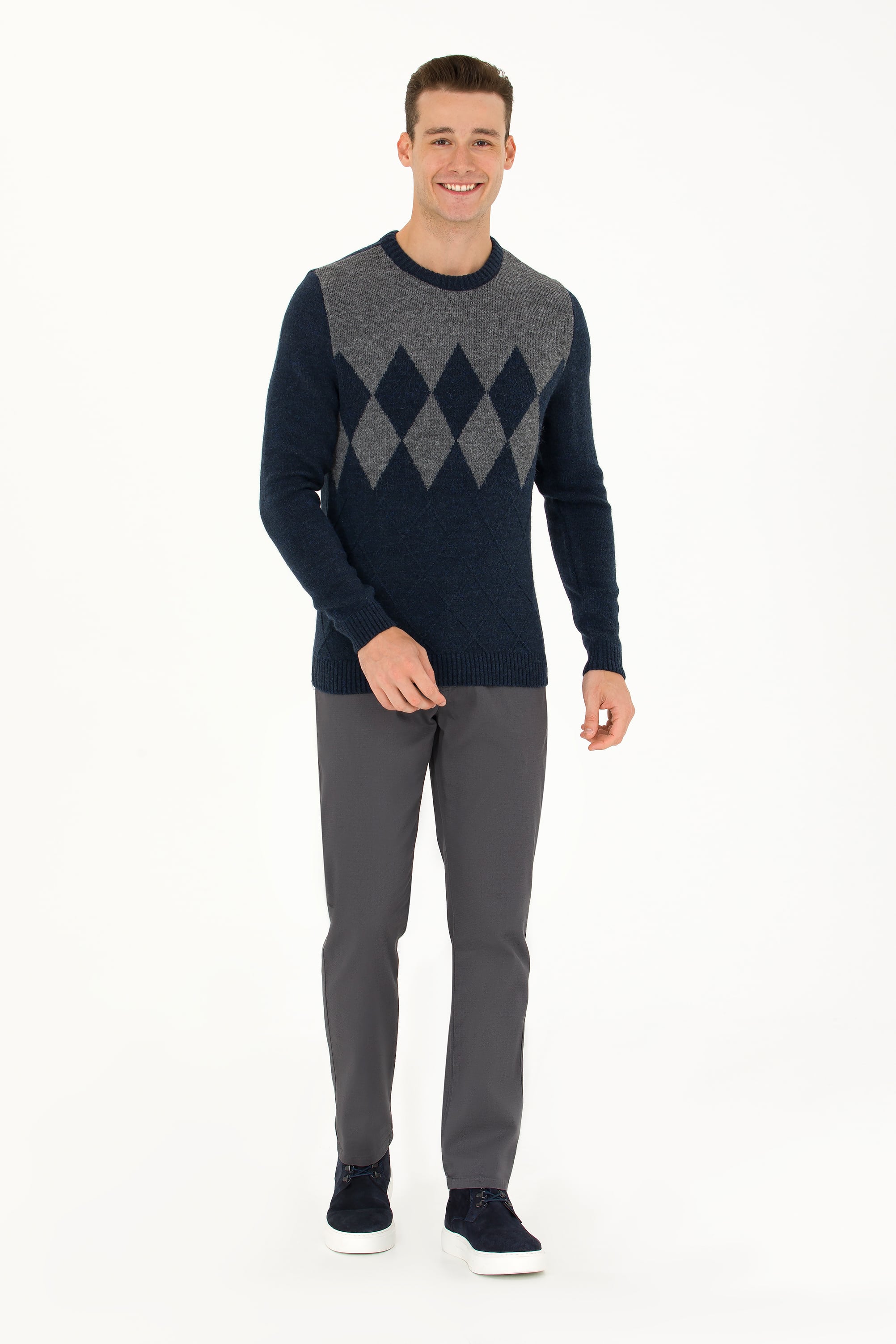 Erkek Regular Fit Antrasit Kanvas Pantolon