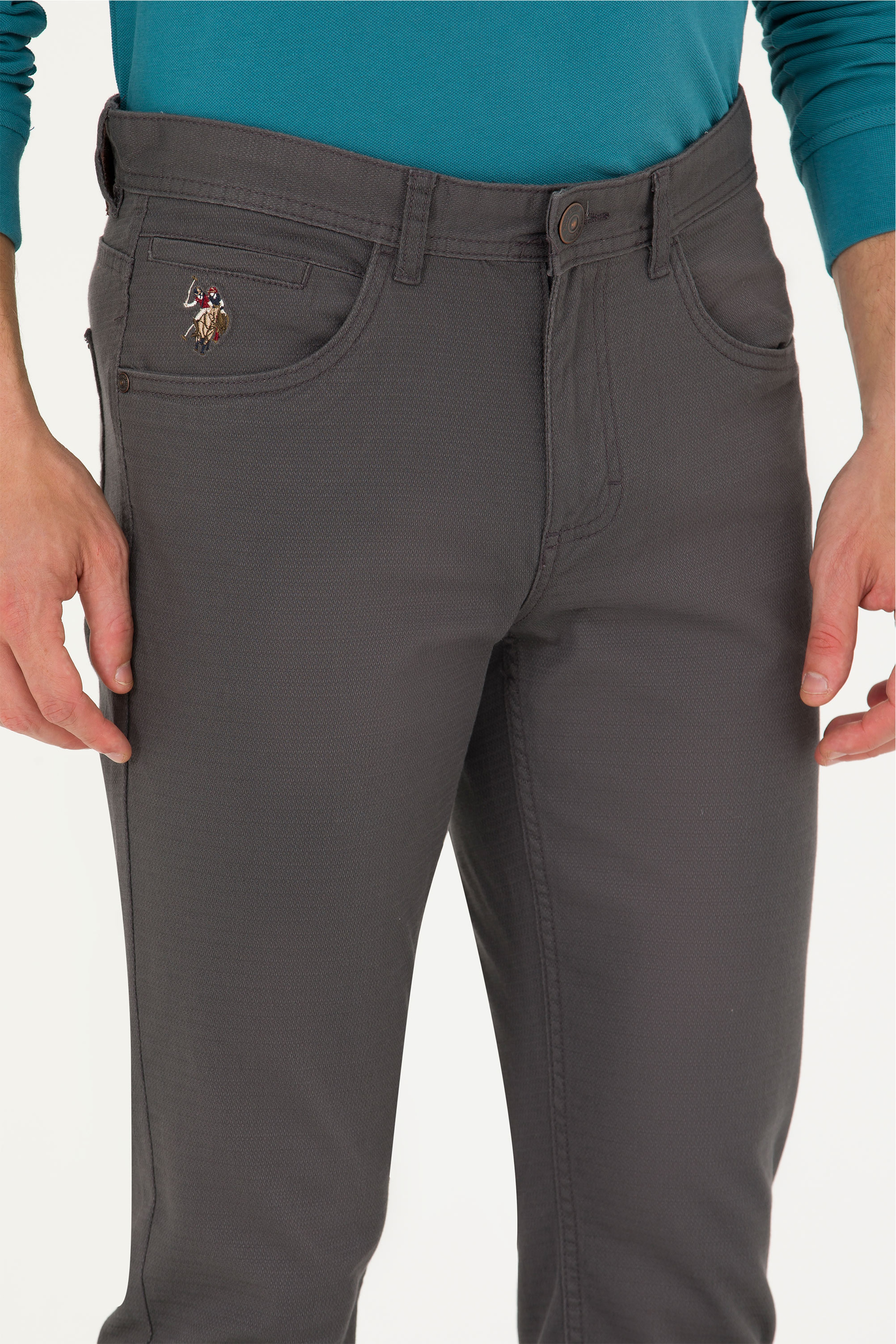 Erkek Slim Fit Antrasit Kanvas Pantolon - Image 5
