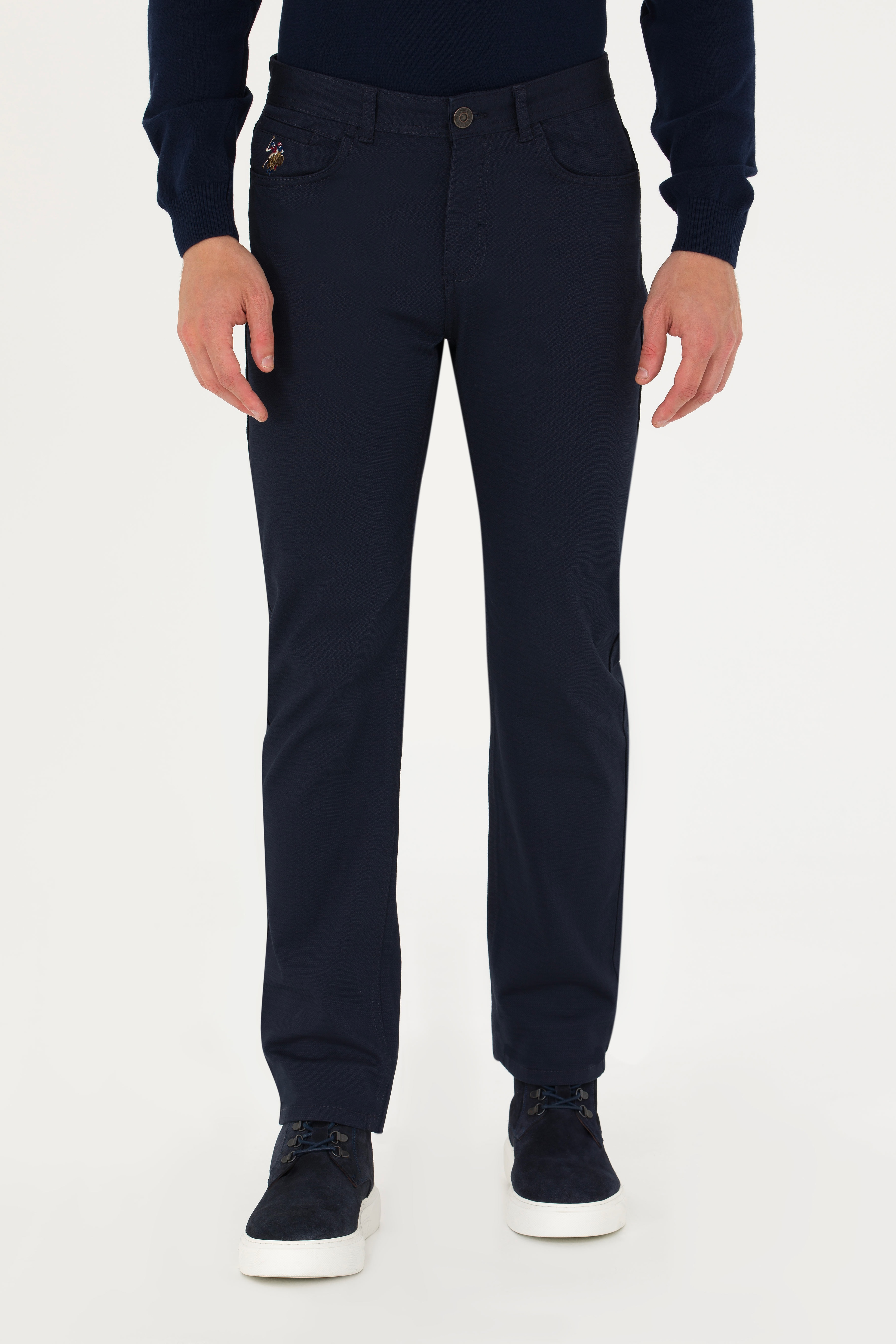 Erkek Regular Fit Lacivert Kanvas / Chino Pantolon - Image 2