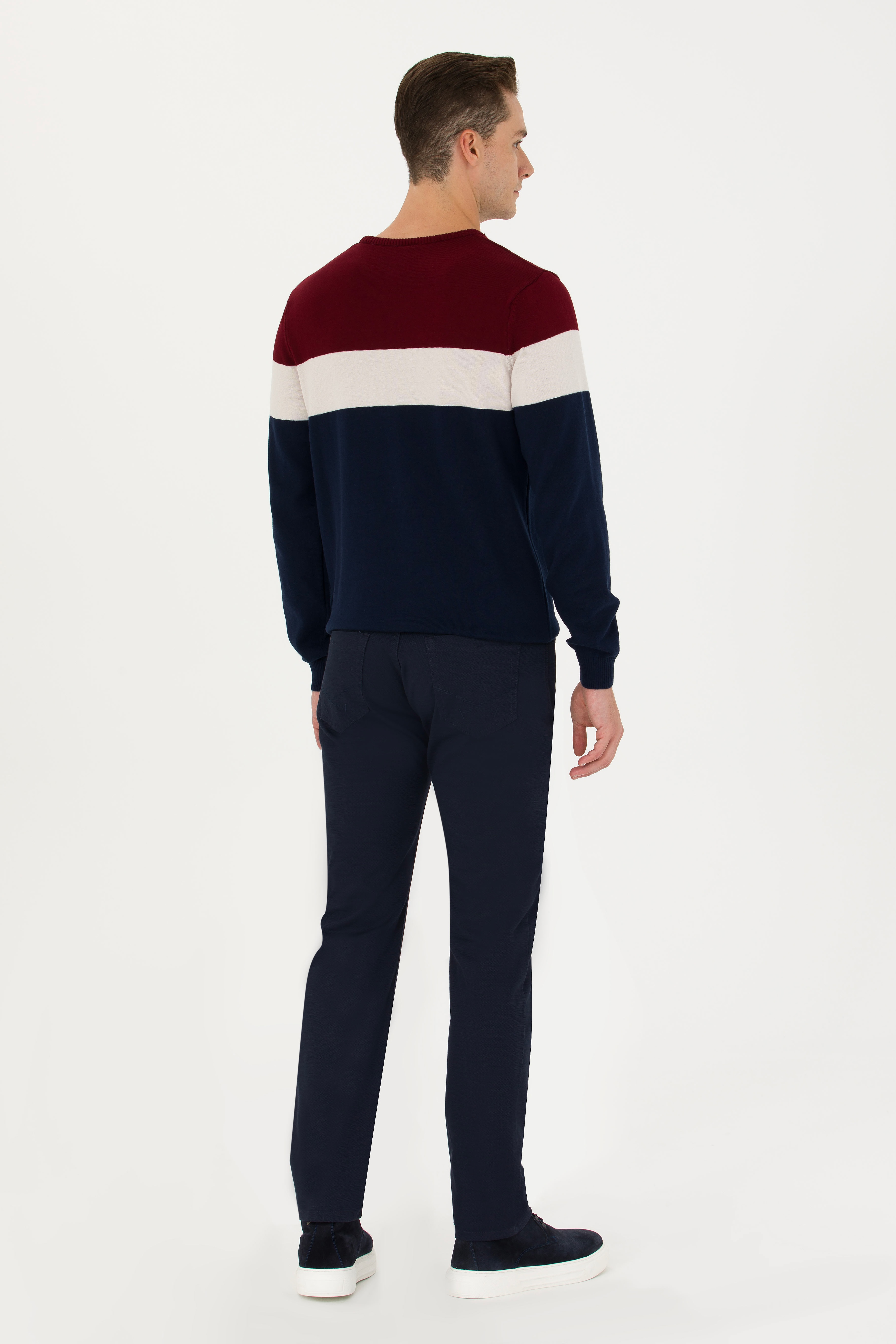 Erkek Regular Fit Lacivert Kanvas / Chino Pantolon