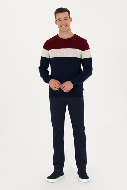 Erkek Regular Fit Lacivert Kanvas / Chino Pantolon