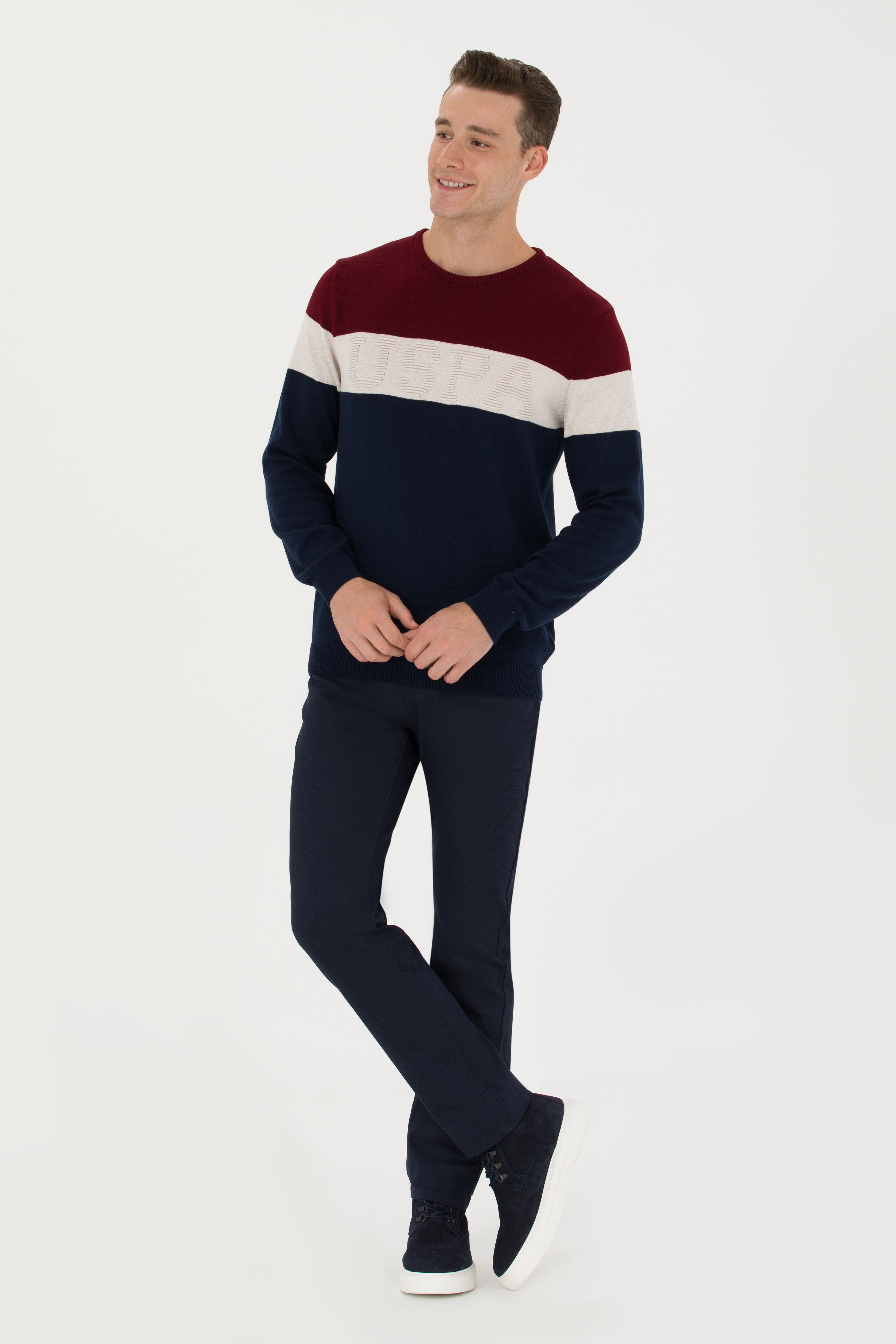 Erkek Regular Fit Lacivert Kanvas / Chino Pantolon - Image 3