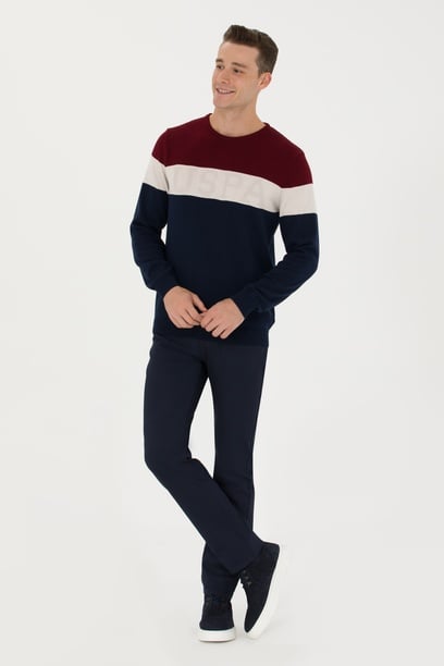 Erkek Regular Fit Lacivert Kanvas / Chino Pantolon