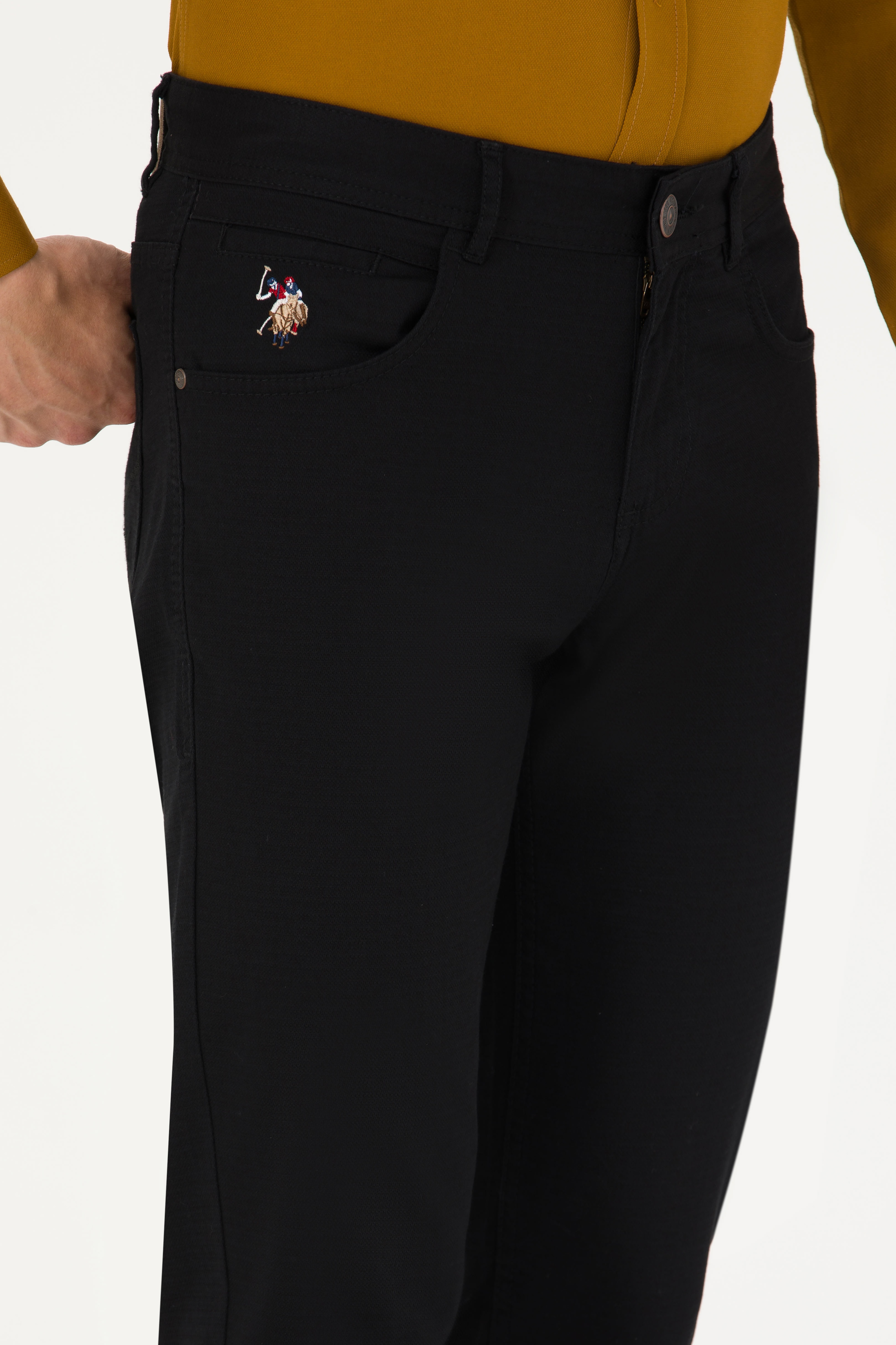 Erkek Slim Fit Siyah Kanvas Pantolon
