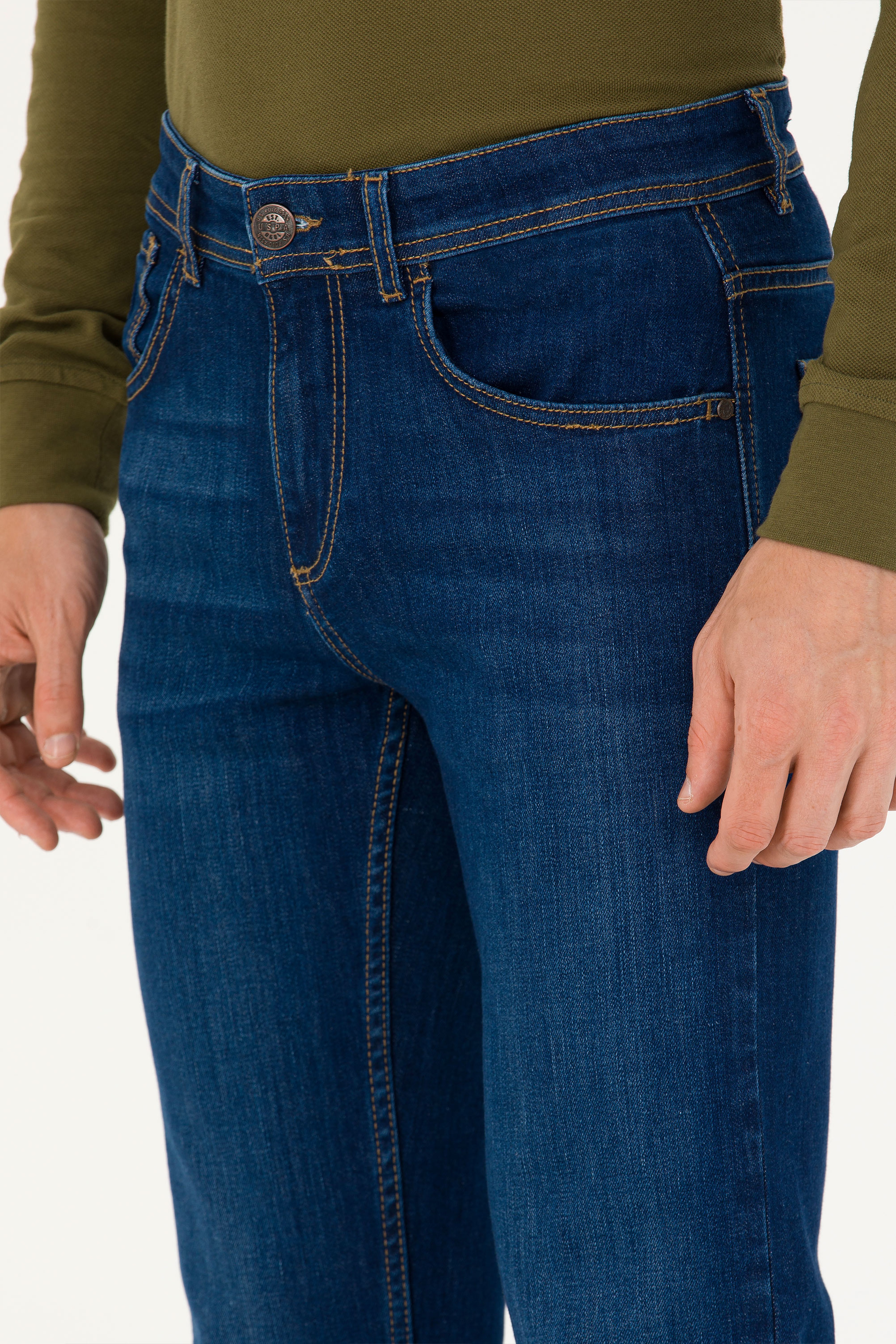 Erkek Koyu Mavi Jean Pantolon - Image 6