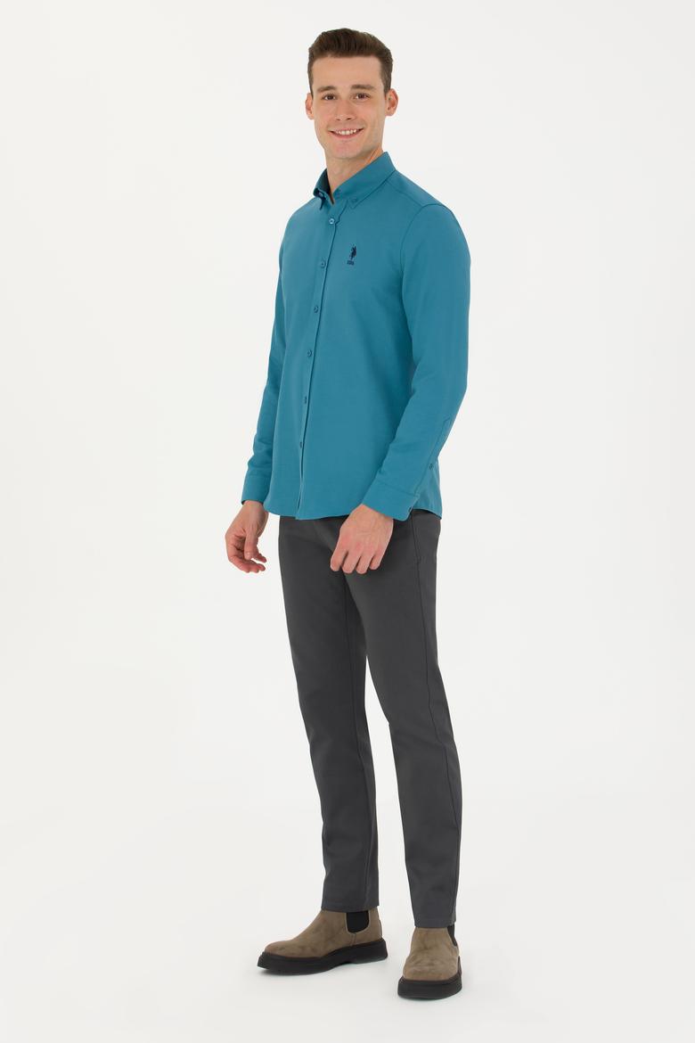 Erkek Slim Fit Antrasit Kanvas / Chino Pantolon