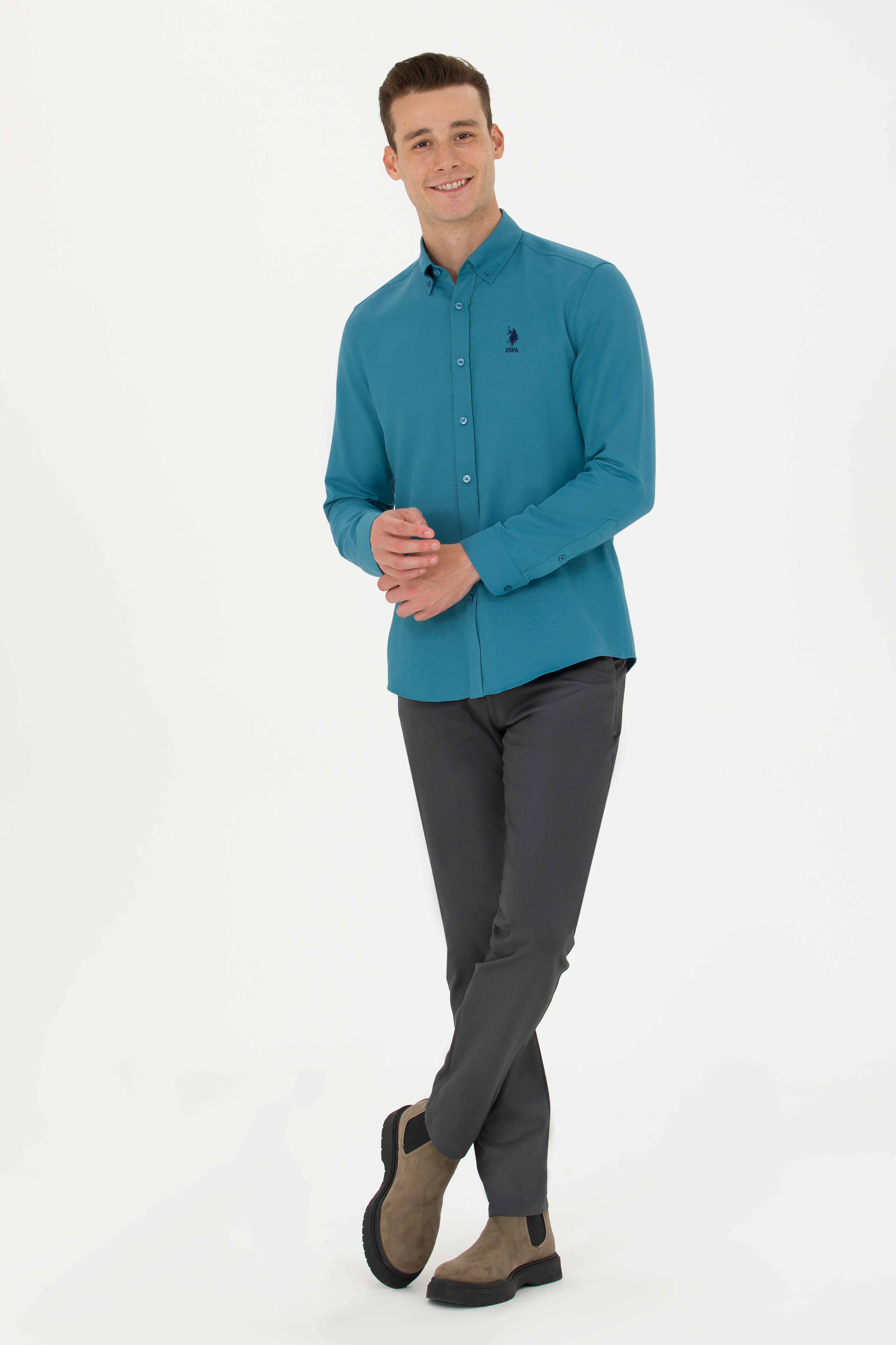 Erkek Slim Fit Antrasit Kanvas / Chino Pantolon - Image 3