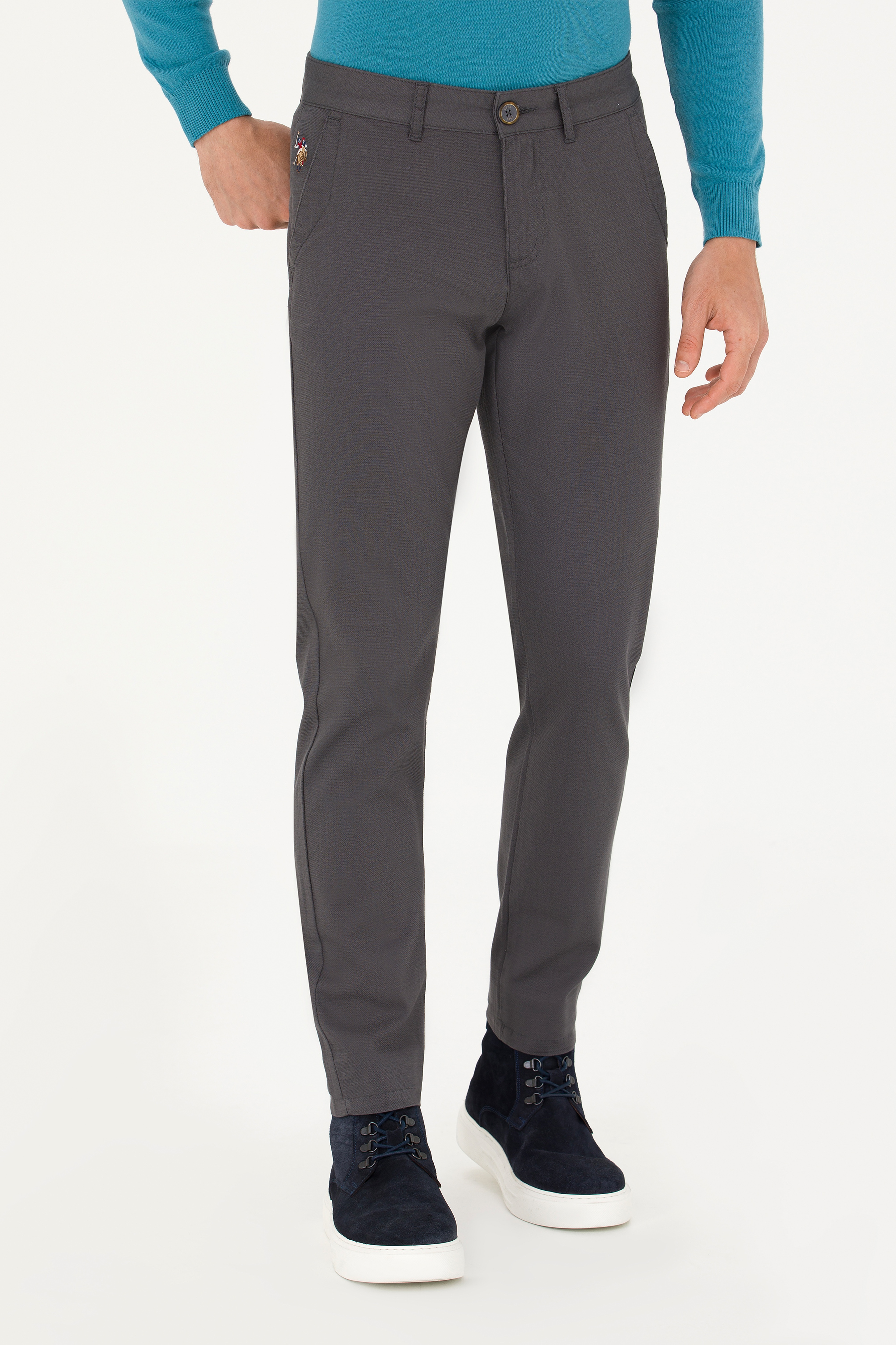 Erkek Slim Fit Antrasit Kanvas Pantolon - Image 2
