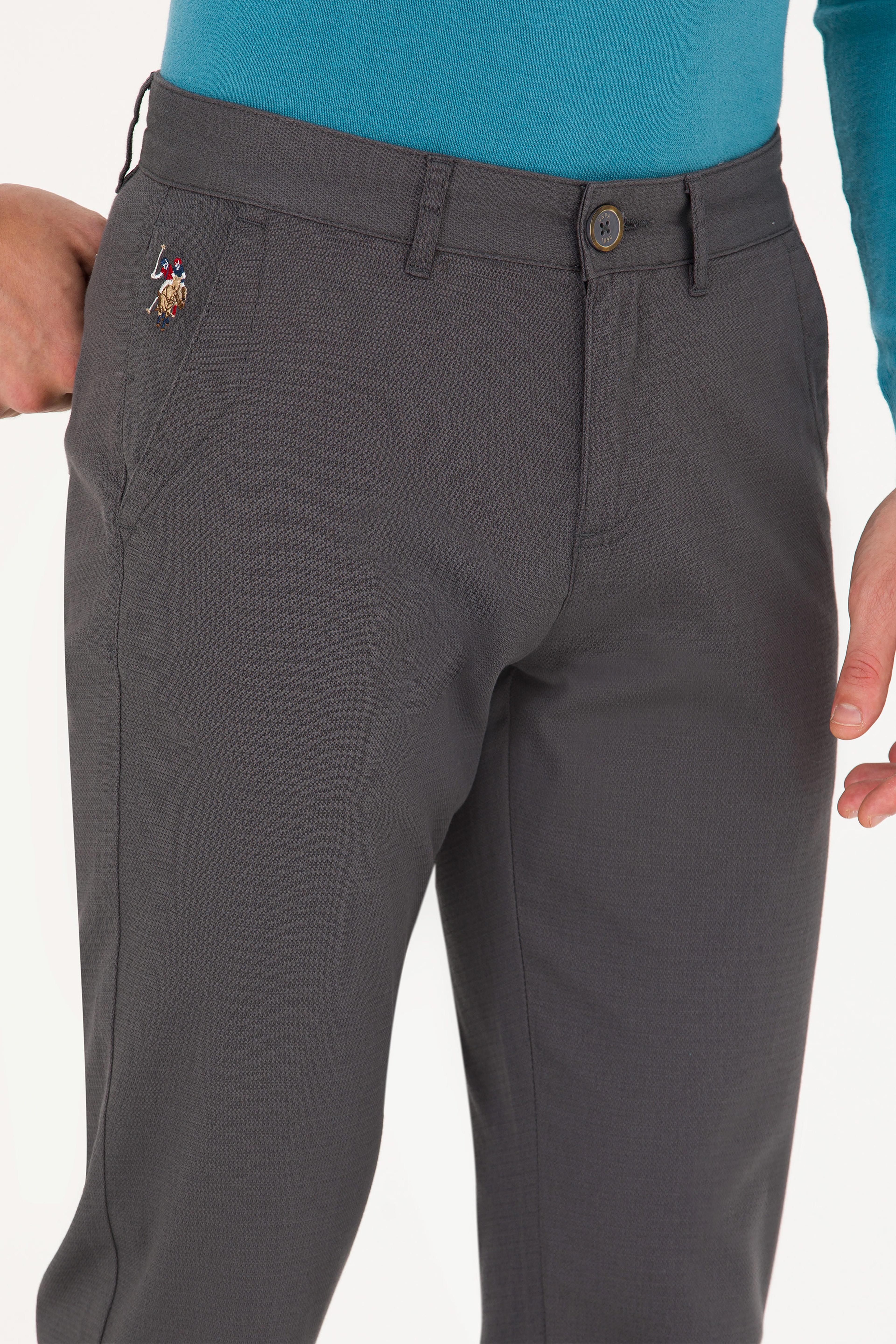 Erkek Slim Fit Antrasit Kanvas Pantolon - Image 5