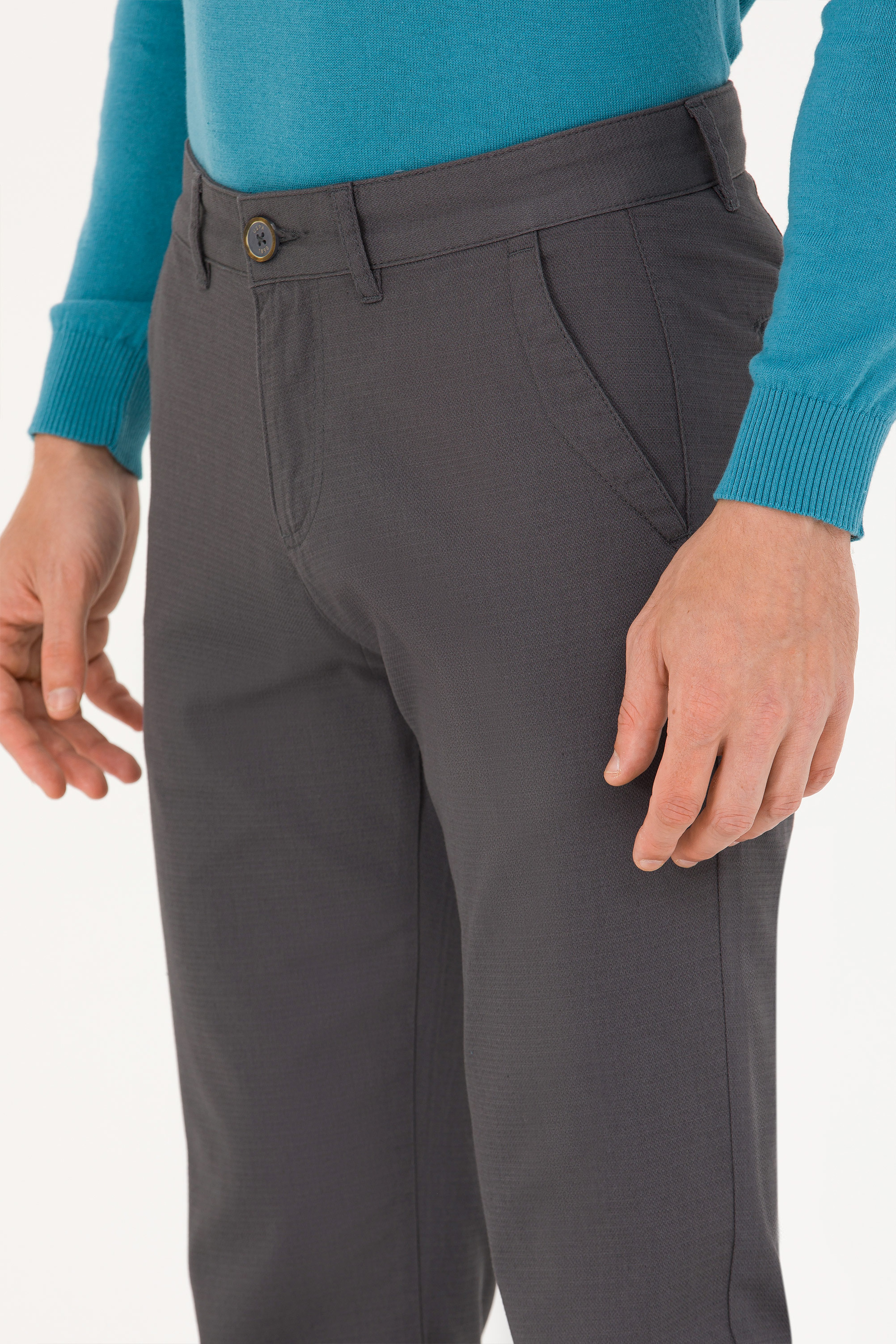 Erkek Slim Fit Antrasit Kanvas Pantolon - Image 6