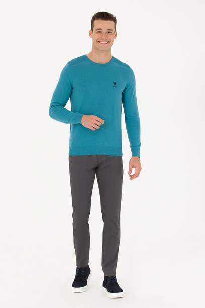 Erkek Slim Fit Antrasit Kanvas Pantolon