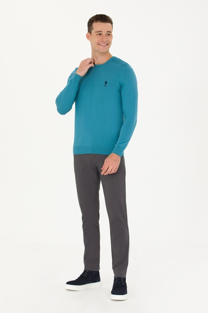 Erkek Slim Fit Antrasit Kanvas Pantolon