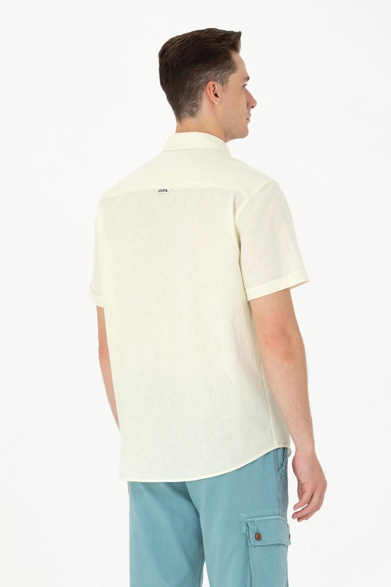 Erkek Açık Sarı Kısa Kollu Gömlek - 50262957078