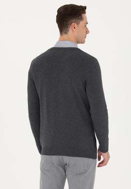 Erkek Antrasit Melanj Basic Kazak - 50269004018