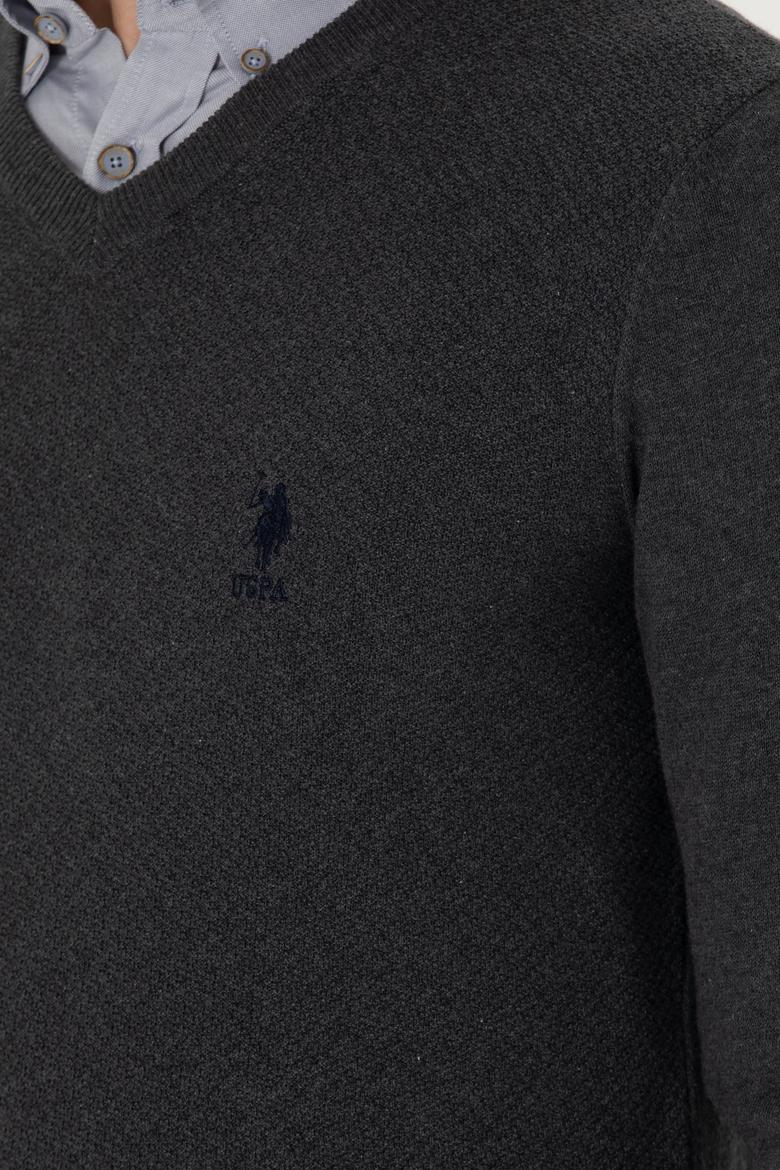 Erkek Antrasit Melanj Basic Kazak - 50269004018