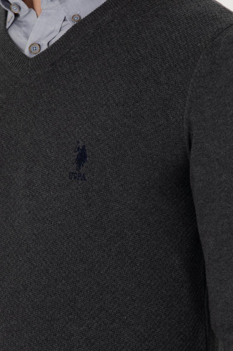 Erkek Antrasit Melanj Basic Kazak