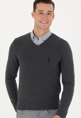 Erkek Antrasit Melanj Basic Kazak - 50269004018