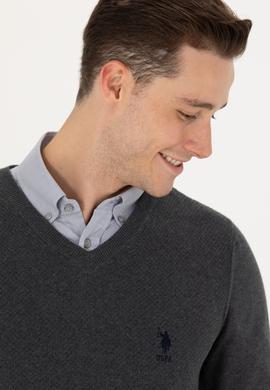 Erkek Antrasit Melanj Basic Kazak - 50269004018