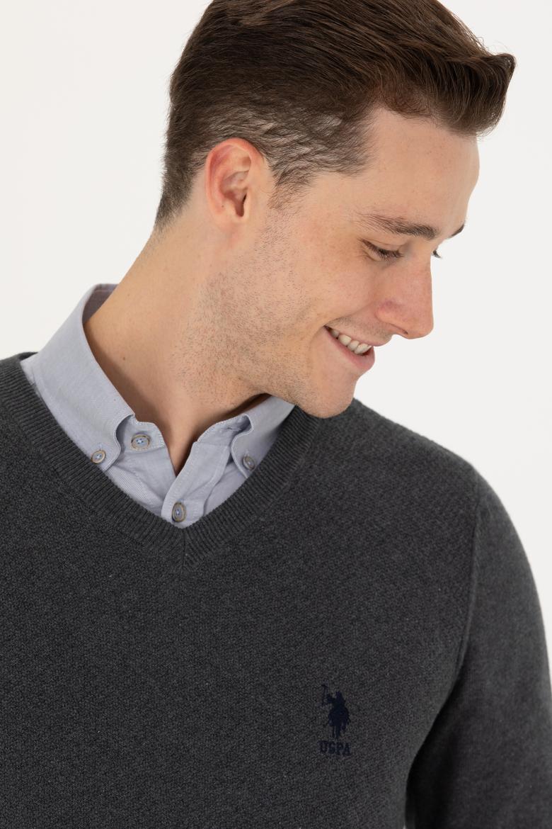 Erkek Antrasit Melanj Basic Kazak - 50269004018