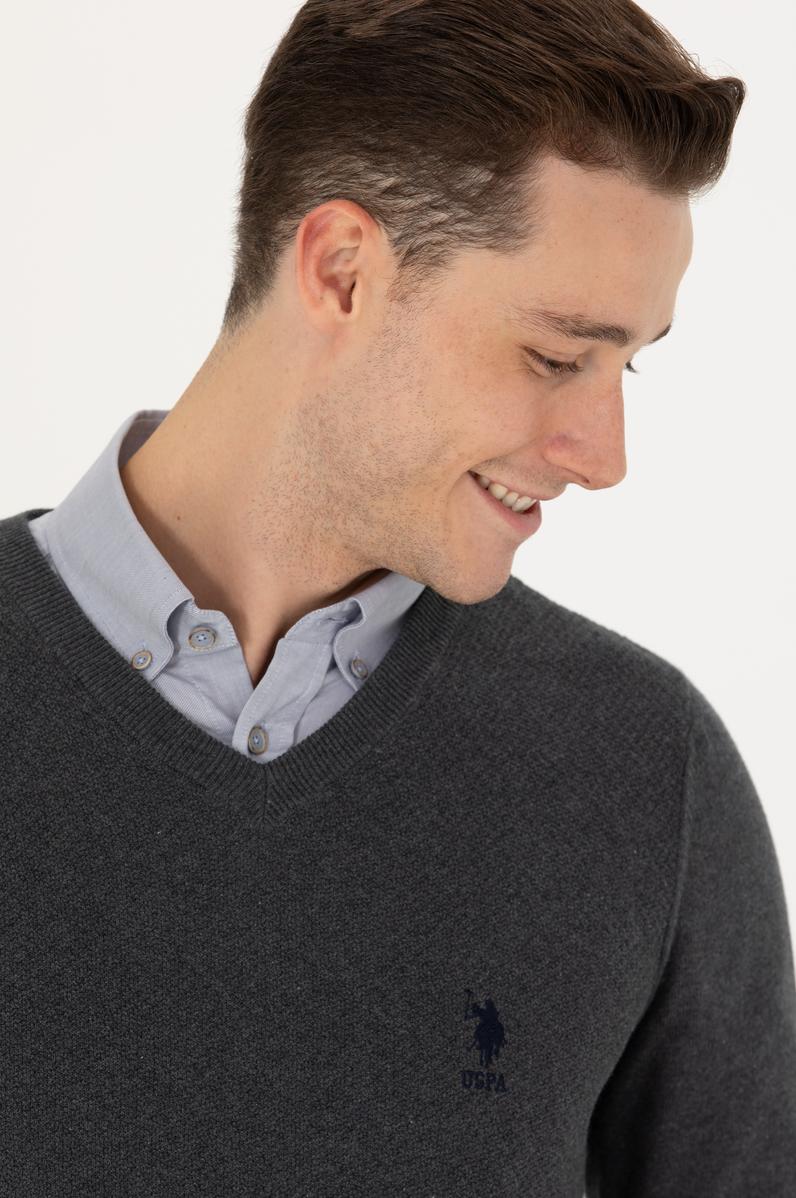 Erkek Antrasit Melanj Basic Kazak